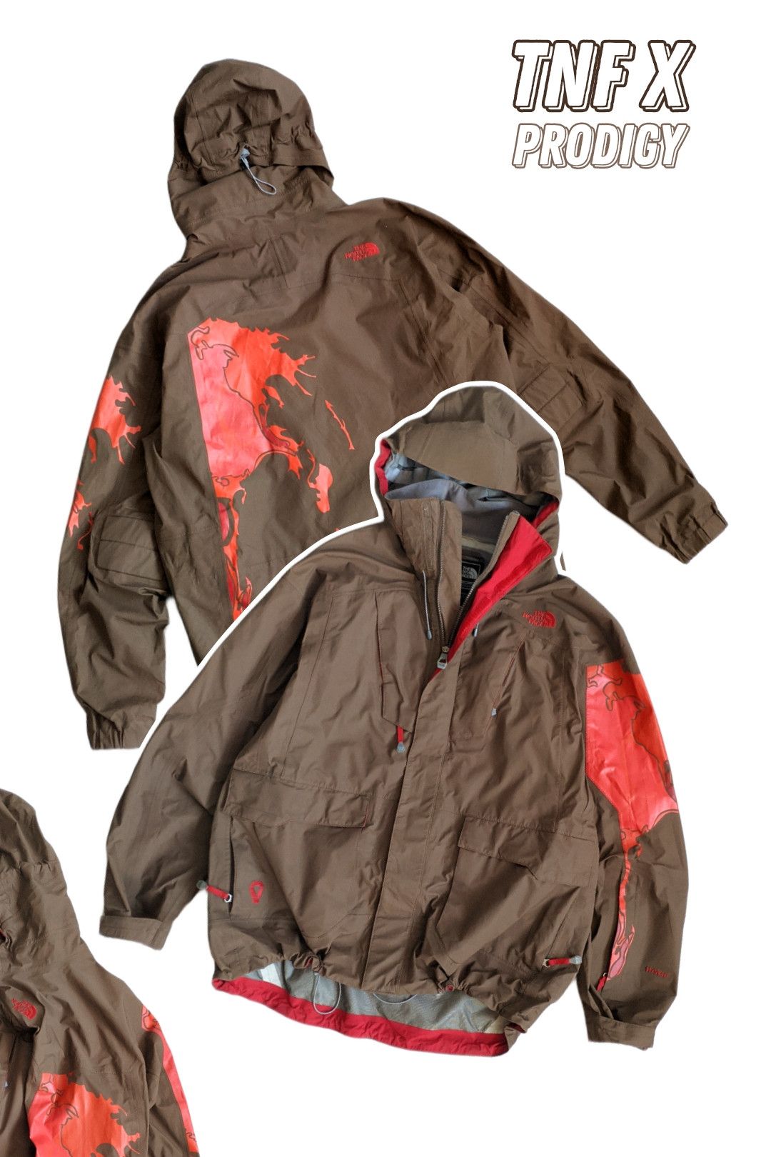 image of Tnf X Prodigy Item 44/1250 Hyvent Jacket L Waterproof in Brown, Men's (Size Large)