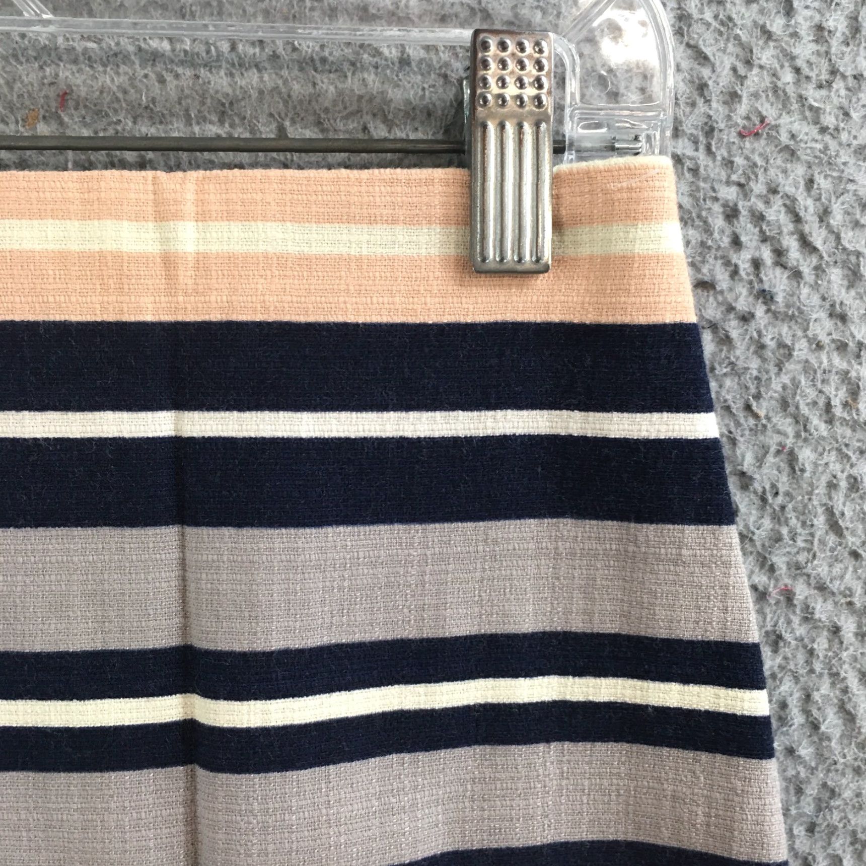 Ann Taylor Ann Taylor Skirt Womens 2 Straight 7 Pencil Cotton Blend Multicolor Striped Knee Length Zipper Lined Casual Business Size 26" / US 2 / IT 38 - 4 Thumbnail