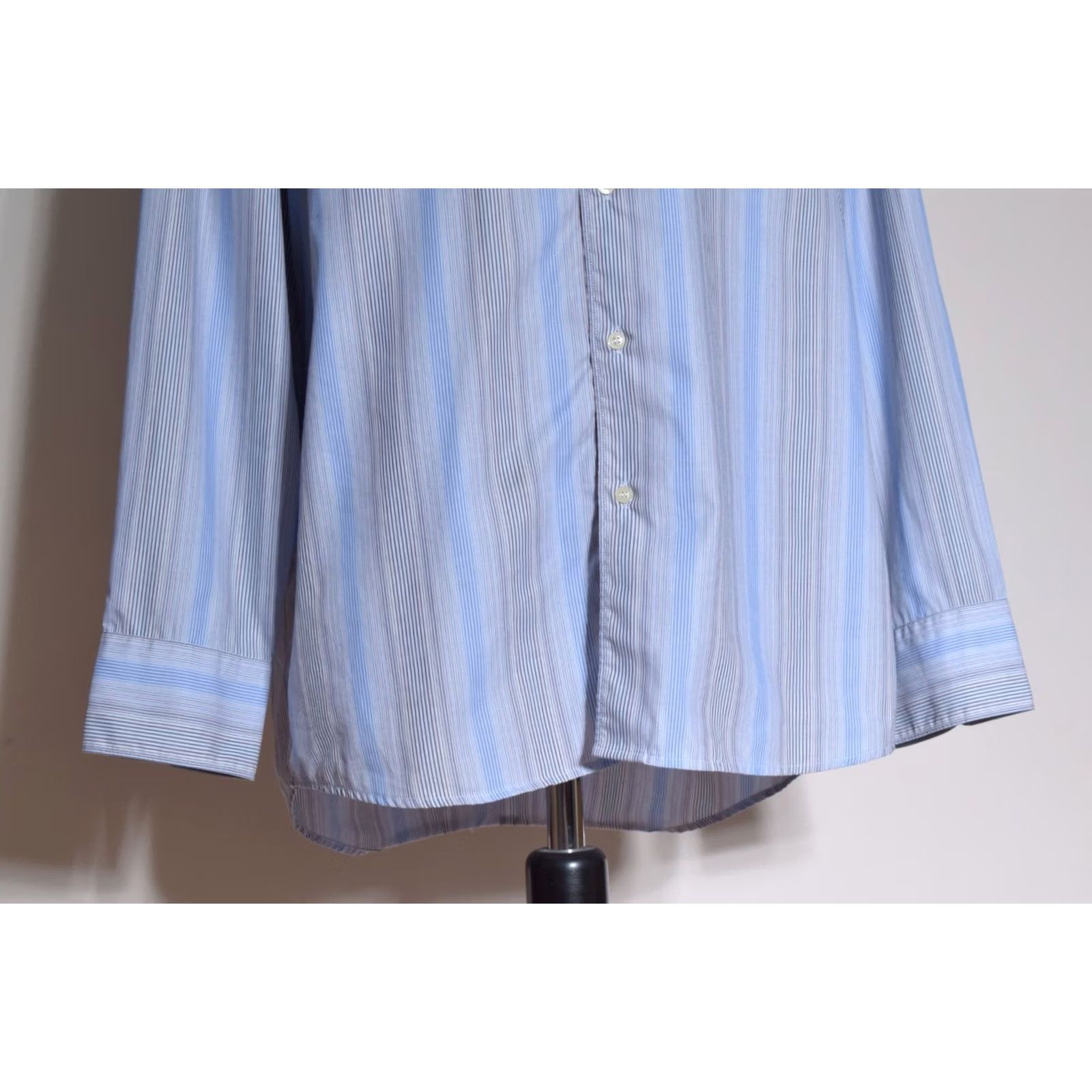 Lacoste Lacoste Blue Striped Button-Up Shirt Long Sleeve Chest Pocket Mens Size 43 Size US XL / EU 56 / 4 - 3 Thumbnail
