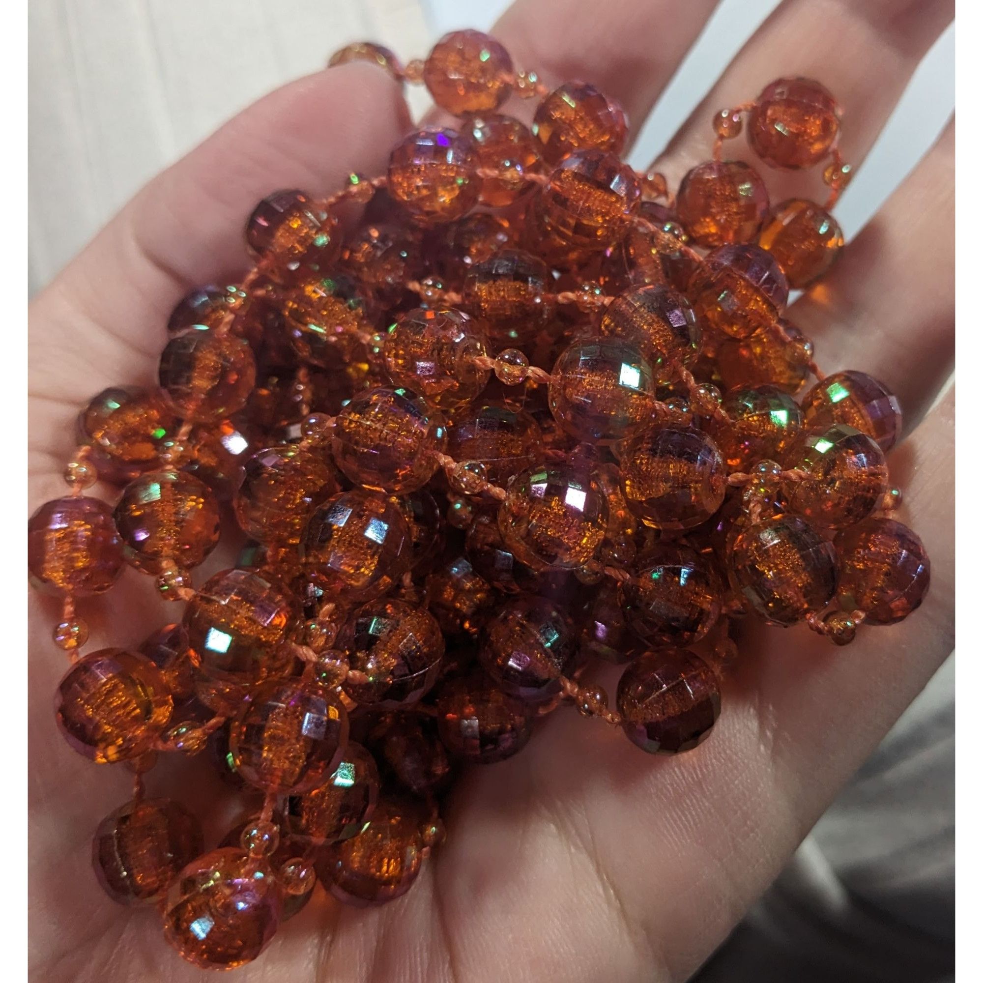 Other Sparkly Glam Orange Faceted Beaded Extra Long Necklace Size ONE SIZE - 9 Thumbnail