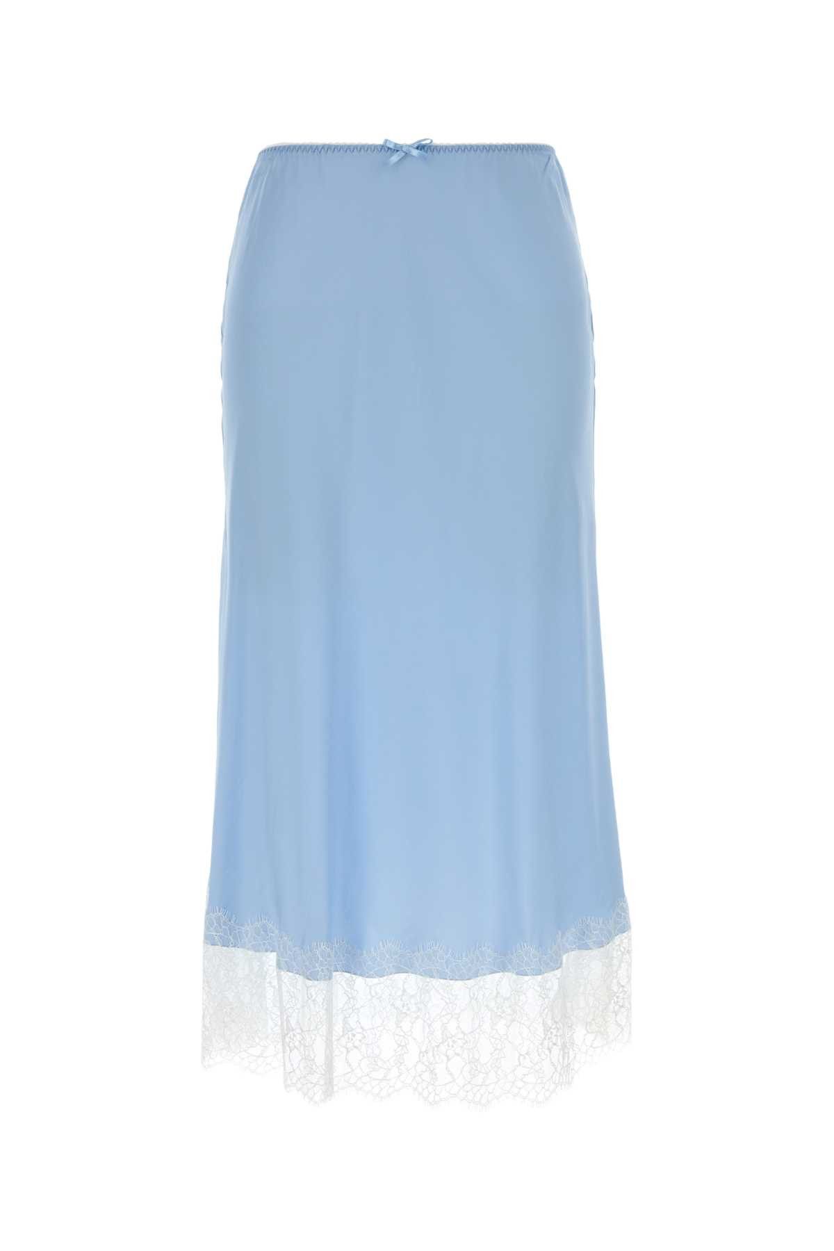 Moschino Light-Blue Satin Skirt Size 27" / US 4 / IT 40 - 1 Thumbnail
