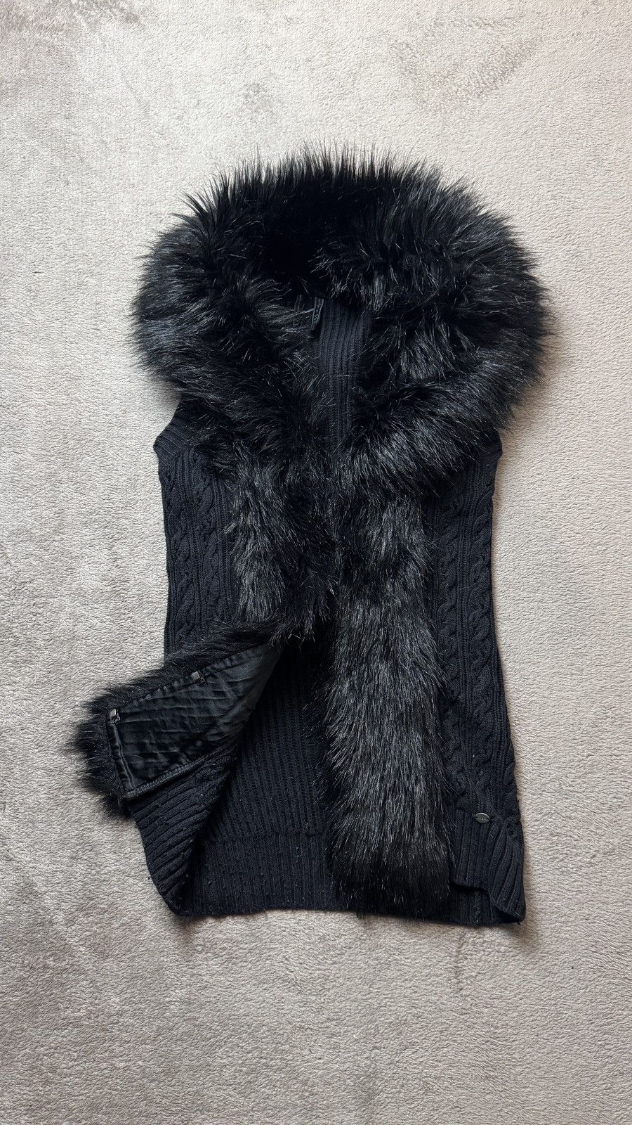 Japanese Brand Guess Y2K Faux Fur Knit Vest Jacket miu miu punk grunge cdg Size XS / US 0-2 / IT 36-38 - 4 Thumbnail