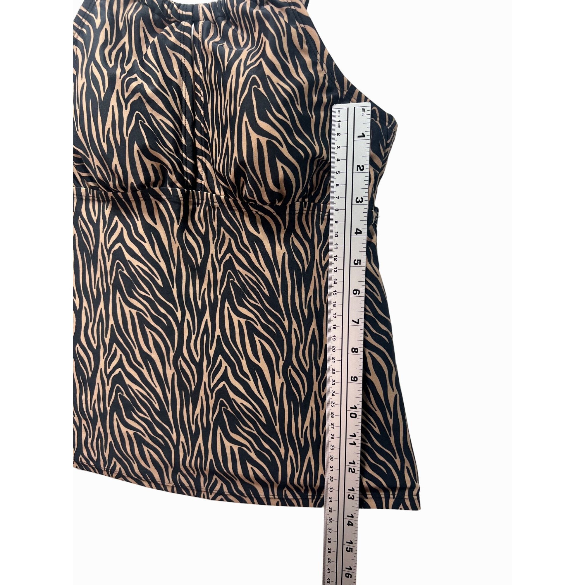 Other Kona Sol - Women's High Neck Tankini Top - Brown - Medium (8 Size ONE SIZE - 5 Thumbnail