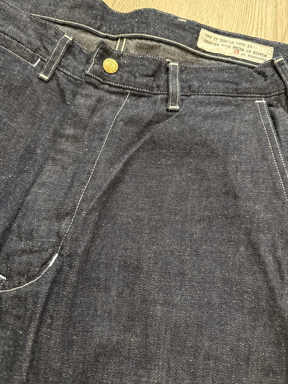 BONCOURA JAPANESE INDIGO DENIM - WIDE LEG WORK PANTS Size US 33 - 5 Thumbnail