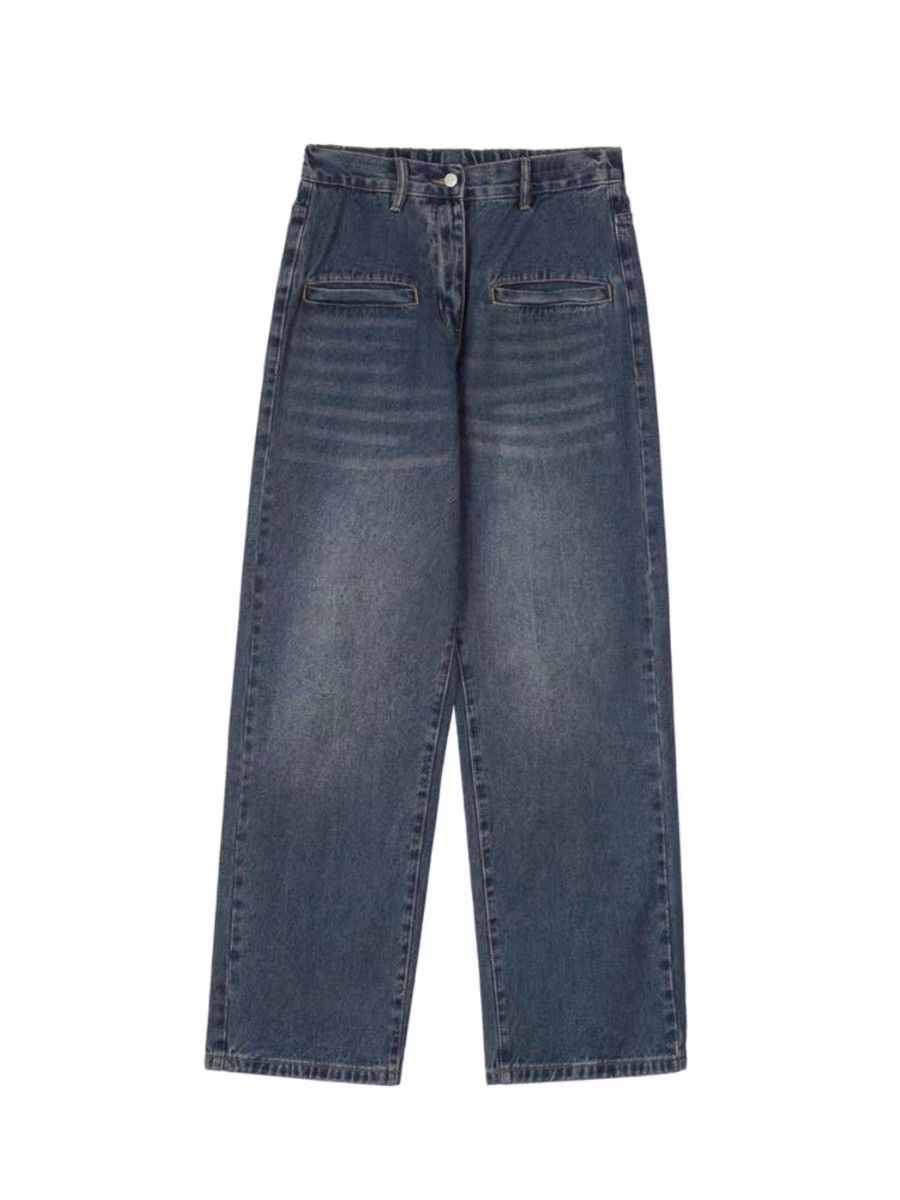 Japanese Brand × Jean Retro washed distressed heavyweight wide leg jeans Size US 30 / EU 46 - 5 Thumbnail