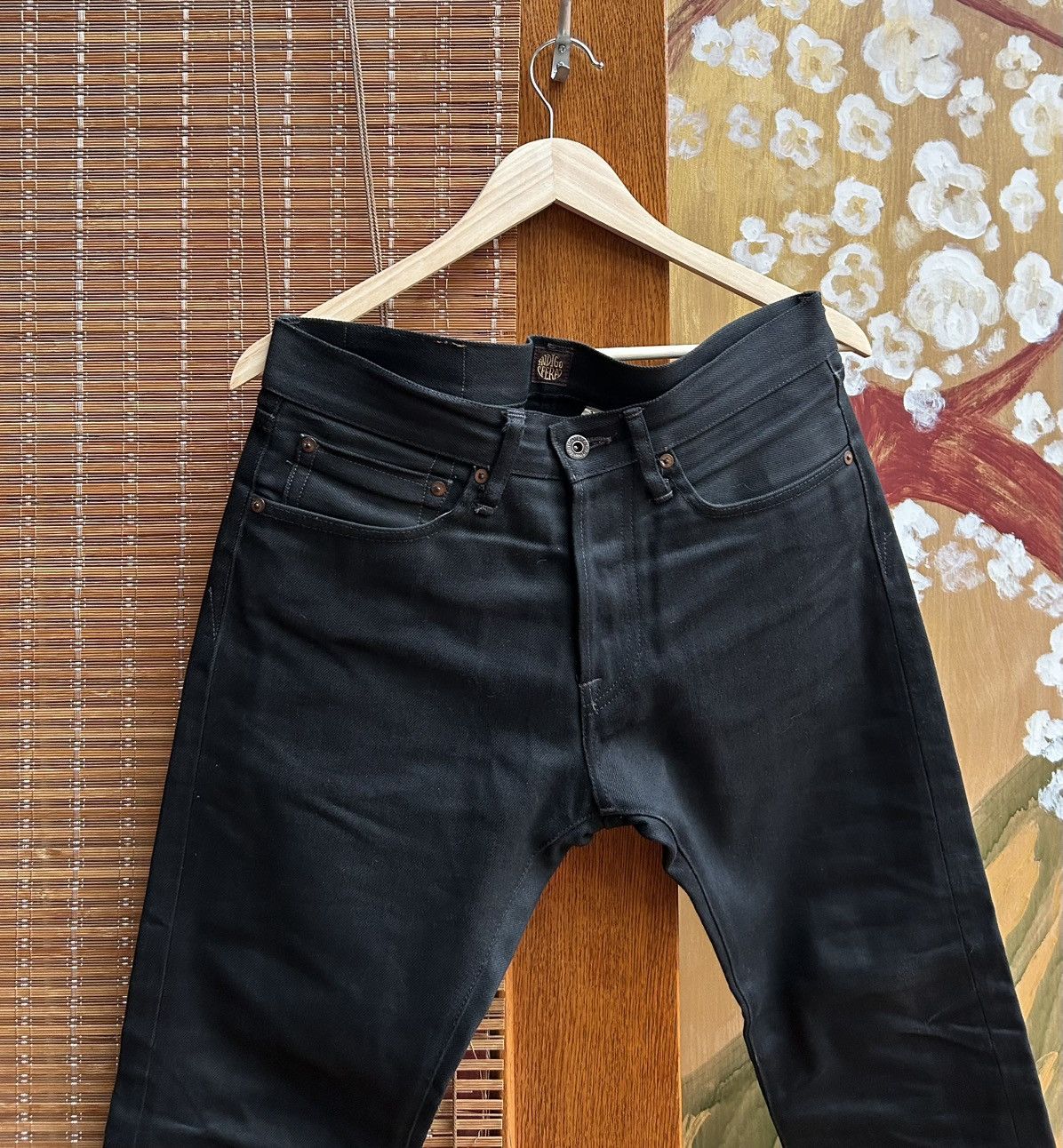 Indigofera Indigofera Ray Gunpowder Black 14Oz Selvage Denim Jeans Size US 31 - 6 Thumbnail