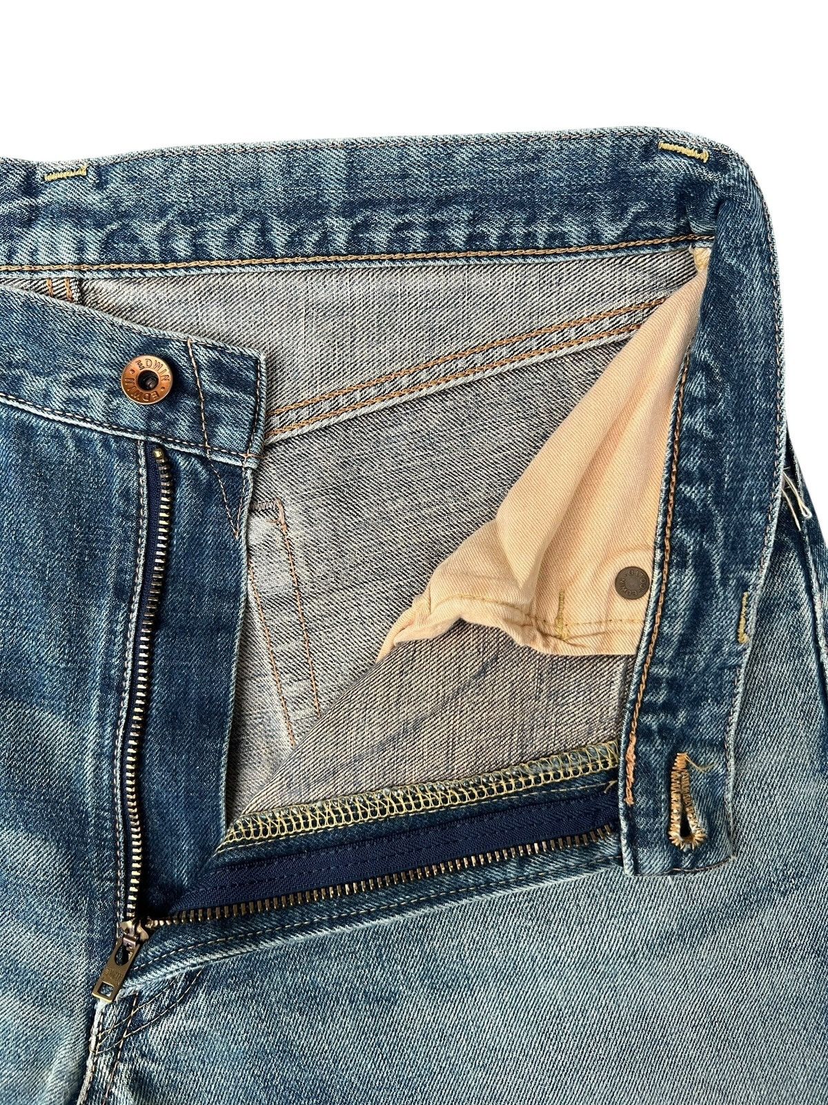 Edwin Edwin 505 Selvedge Mudwash Distressed Short Denim Jeans Size US 33 - 8 Thumbnail
