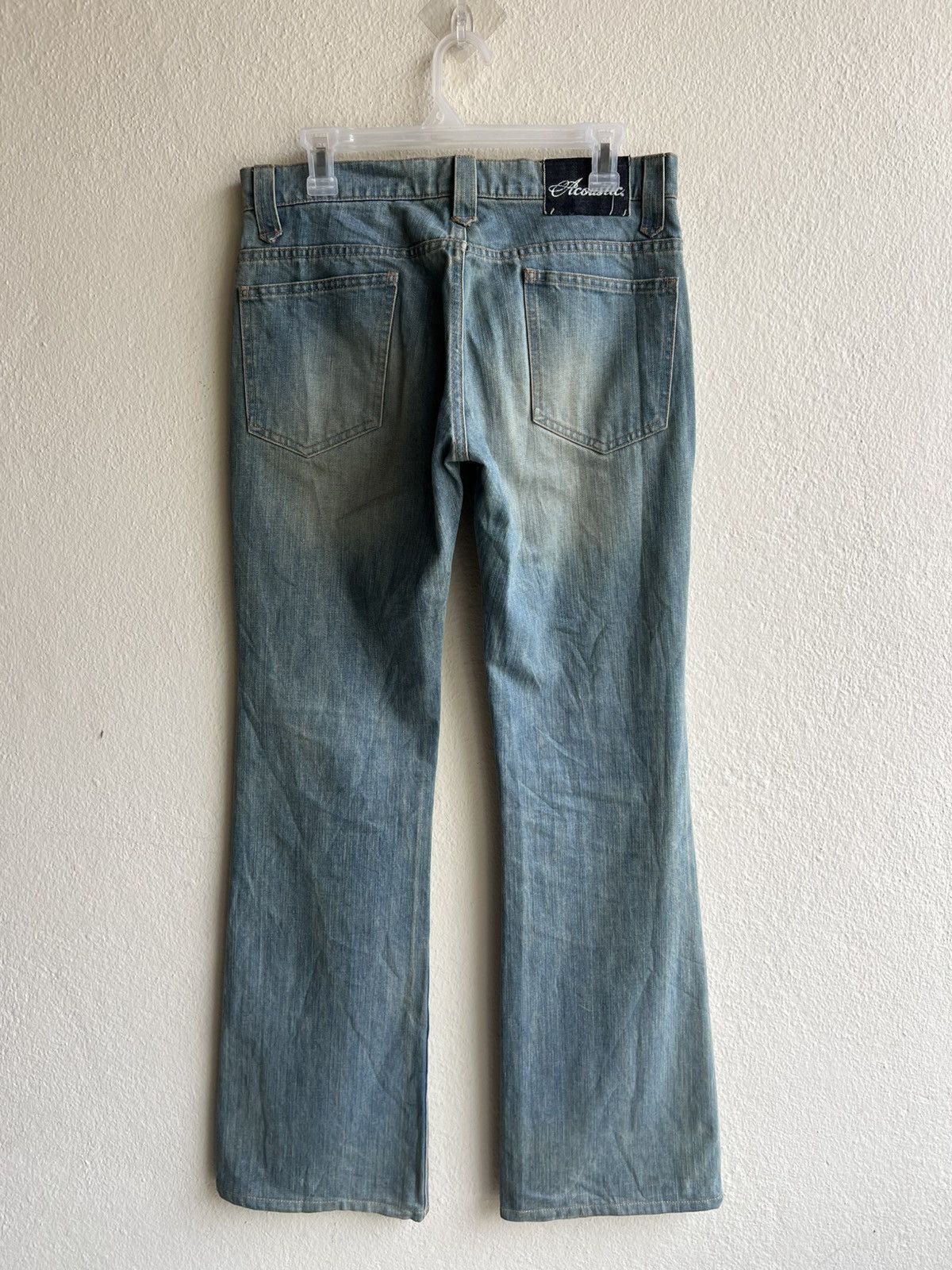 If Six Was Nine Dirty Mud Denim Vintage Acoustic Japan Flare Jeans Size US 31 - 3 Thumbnail