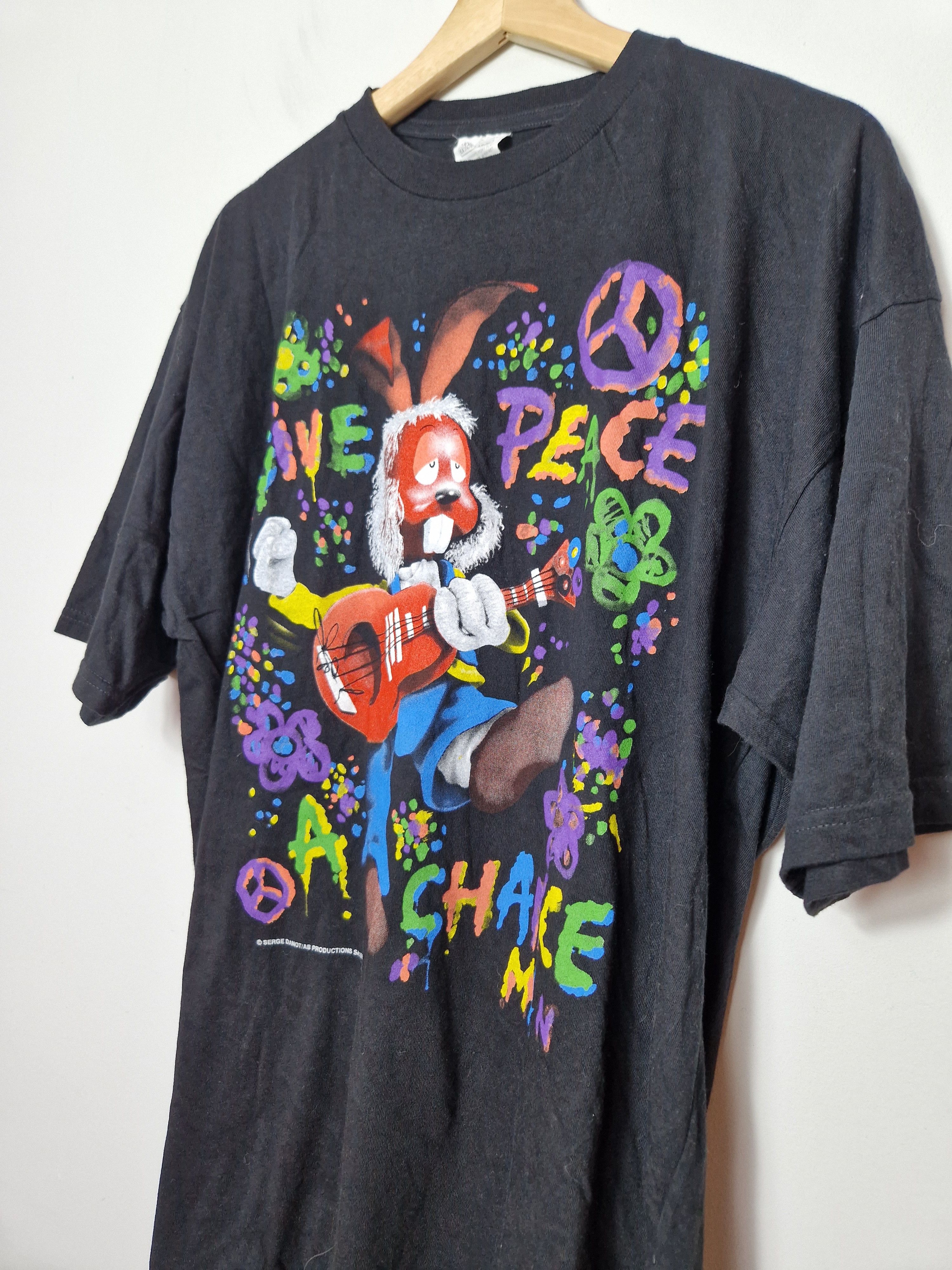 Vintage Give Peace a Chance Serge Danot 1992 vintage rare tee Size US XL / EU 56 / 4 - 3 Thumbnail