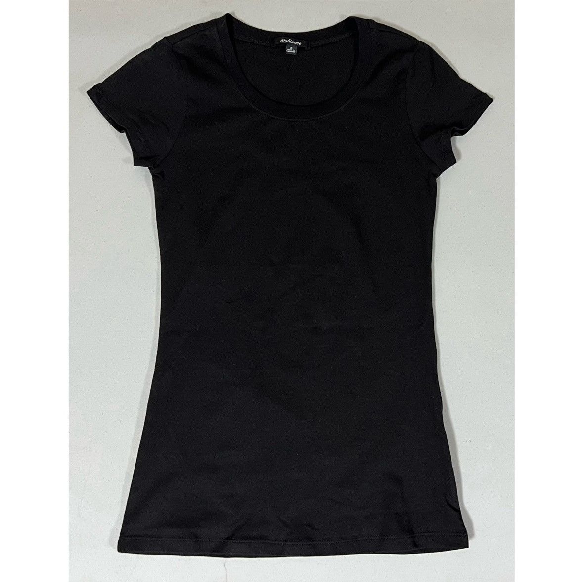 Japanese Brand Ambiance Black Solid Short Sleeve Tee T-Shirt Top Size S 🖤 Size S / US 4 / IT 40 - 1 Thumbnail