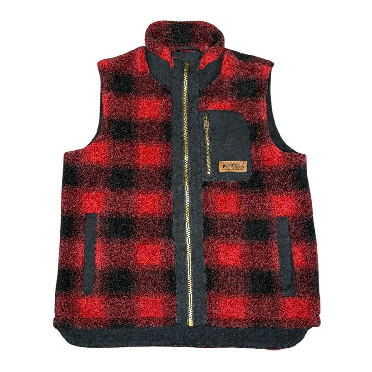 Pendleton × Vintage Pendleton Ridgeline Red Buffalo Plaid Fleece Full Zip Vest Size US M / EU 48-50 / 2 - 1 Thumbnail