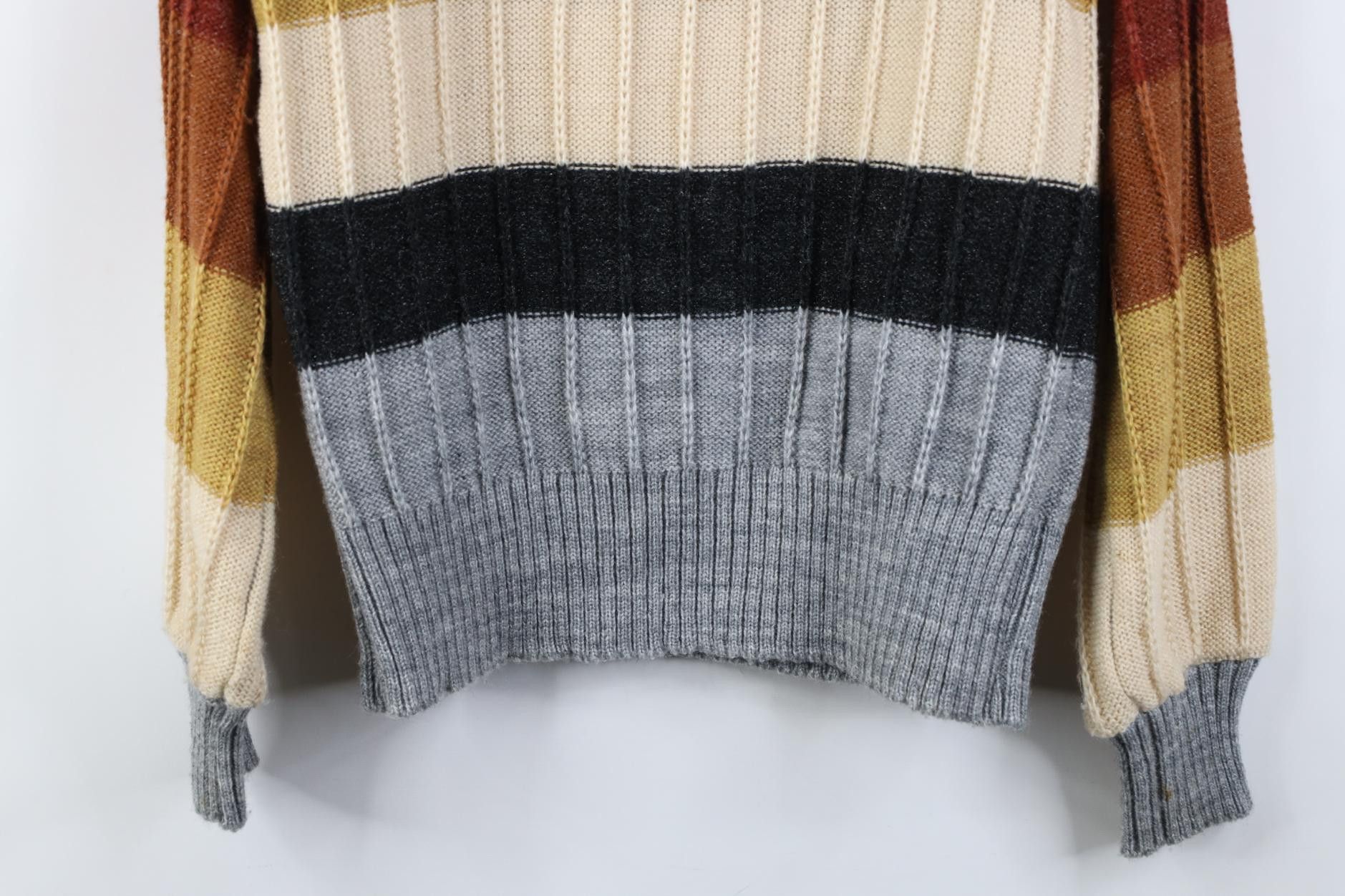 Vintage Vintage 70s Streetwear Earth Tone Chunky Turtleneck Sweater Size L / US 10 / IT 46 - 11 Thumbnail