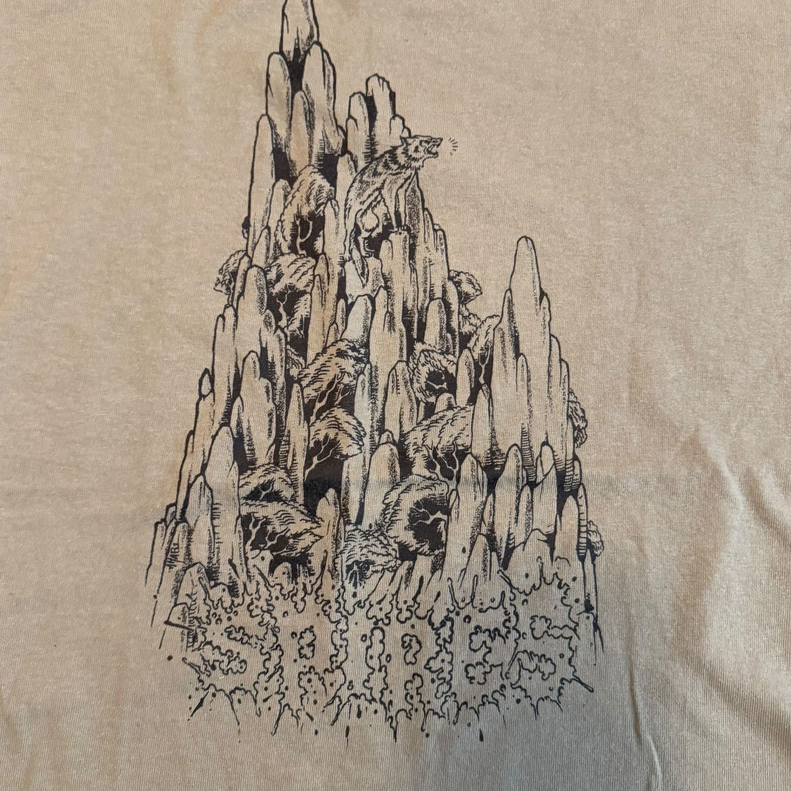 Band Tees Spires Band Mountains Tan T-Shirt Size S Emo Hardcore Size US S / EU 44-46 / 1 - 2 Thumbnail