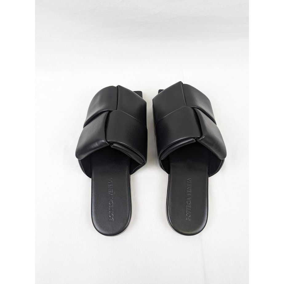 Bottega Veneta o1rshd1 Q:2 / Nappa Lagoon Leather Sandals in Black Size US 9 / EU 42 - 18 Thumbnail