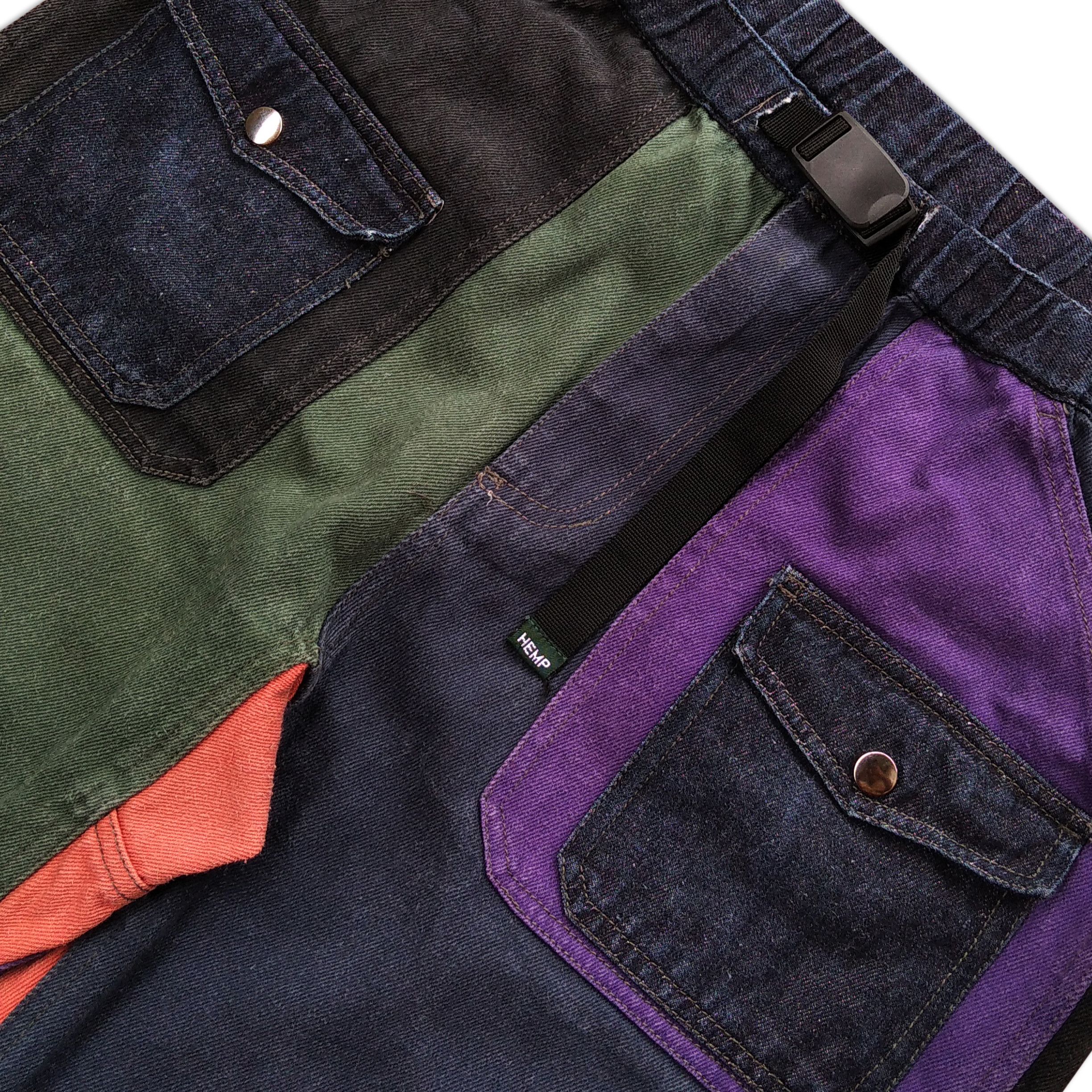 Manastash Vintage MANASTASH Hemp Jeans Cotton Patchwork Multicolour Size US 33 - 4 Thumbnail