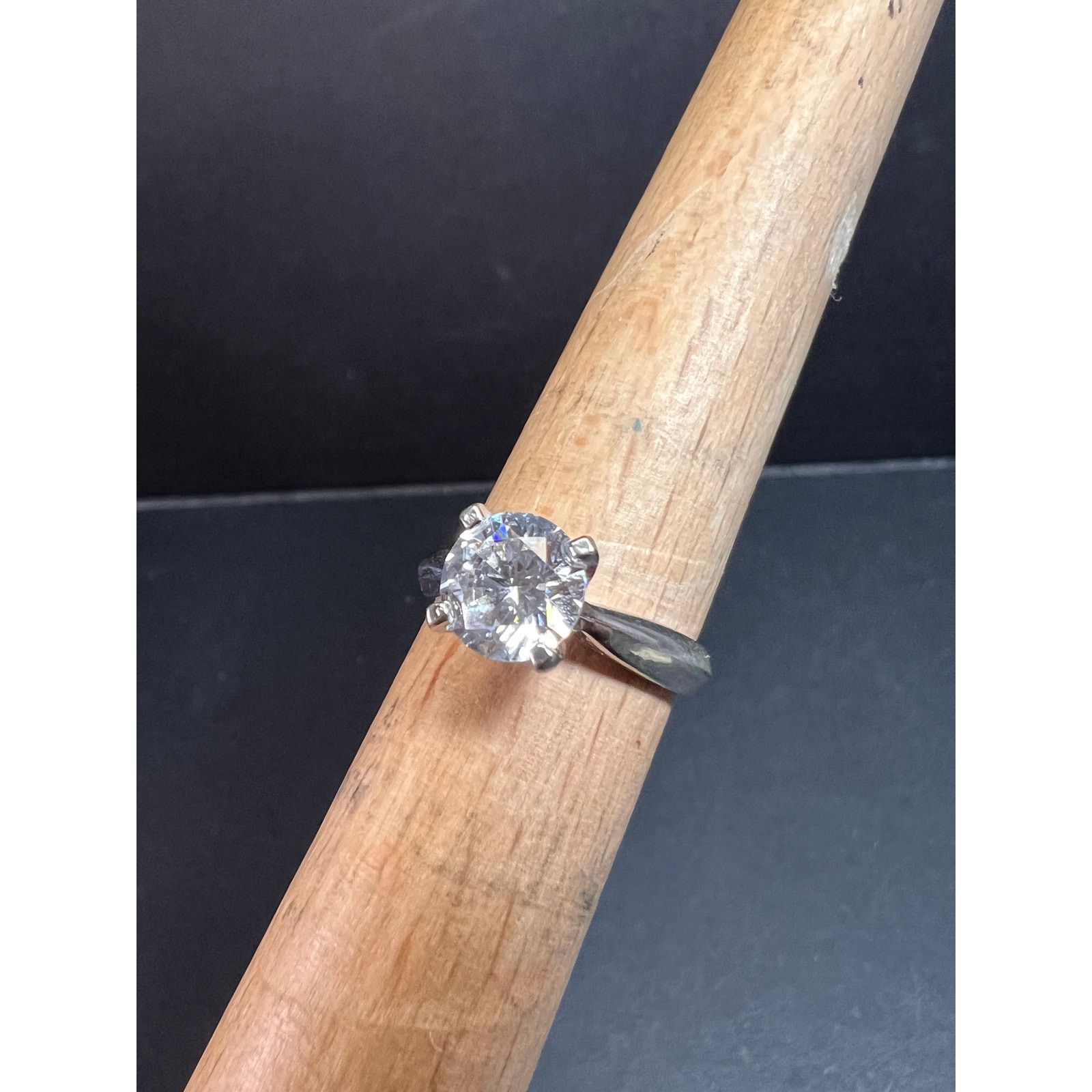 Other Vintage CZ solitaire sterling silver ring size 7 Size ONE SIZE - 8 Thumbnail