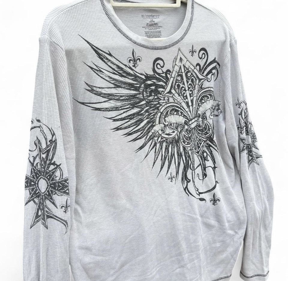 Other Vintage No Boundaries Thermal Shirt White Y2K Fleur Size US L / EU 52-54 / 3 - 3 Thumbnail