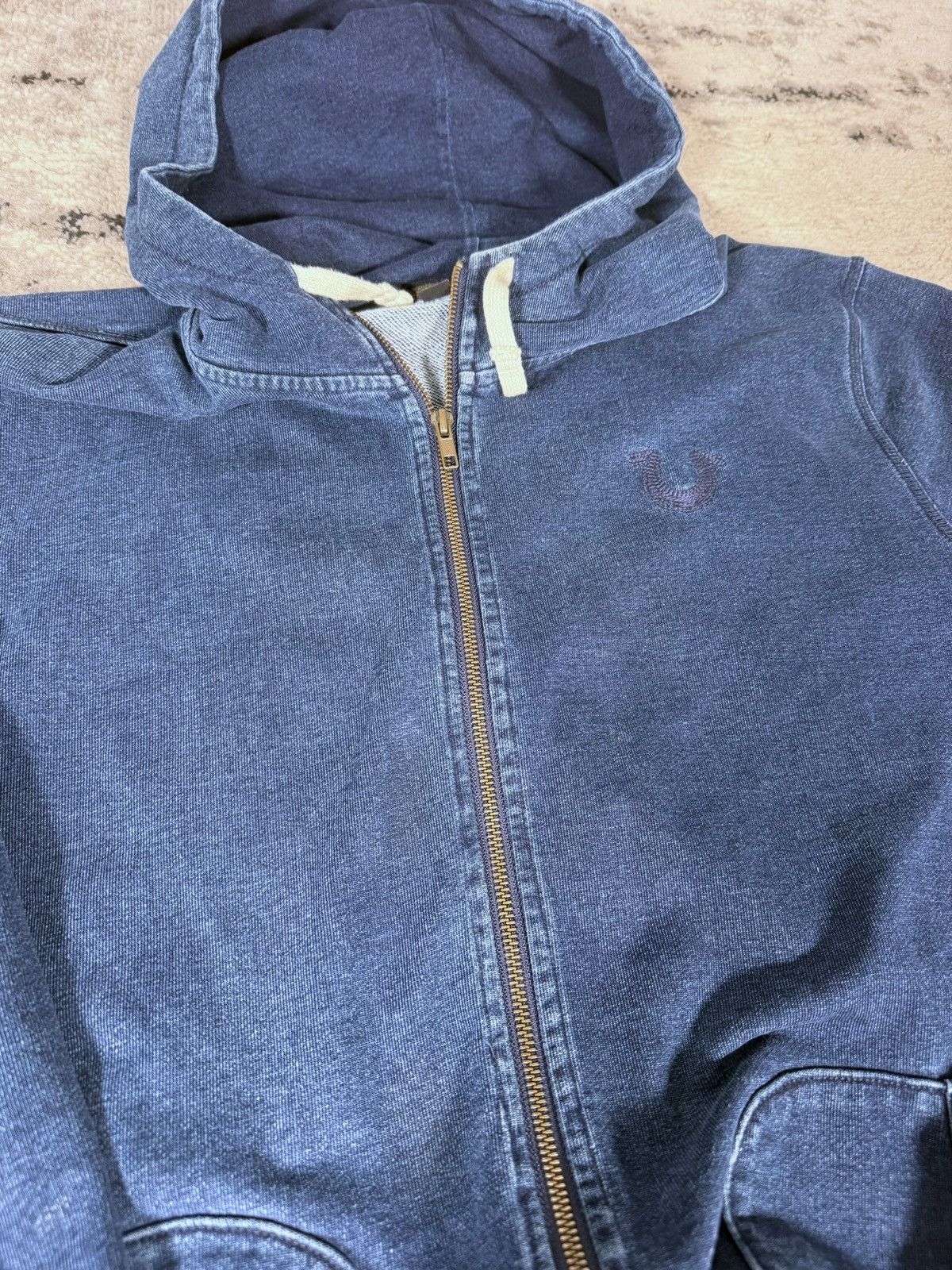 True Religion Y2K True Religion Cotton Denim Effect Zip-Up Hoodie Size US XL / EU 56 / 4 - 5 Thumbnail