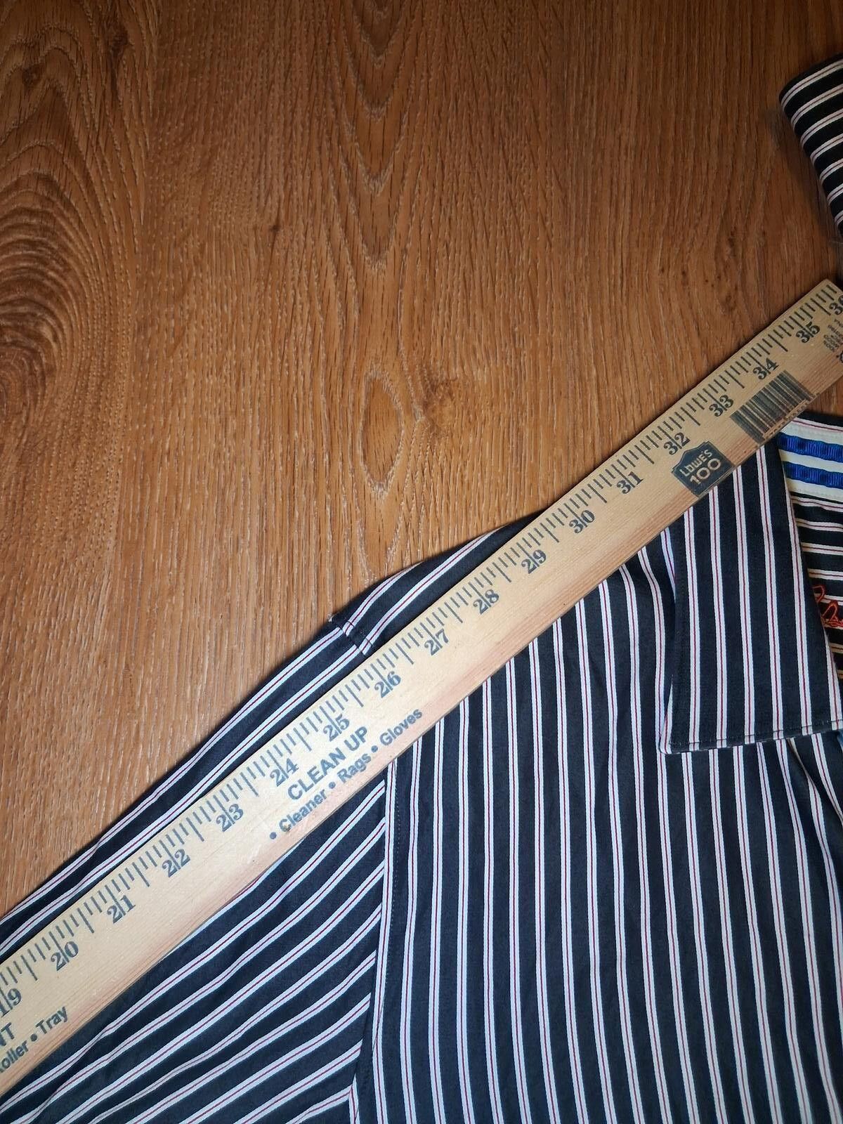 Robert Graham Robert Graham X Shirt Mens XL Black Striped Cotton Flip Cuff Size US XL / EU 56 / 4 - 11 Thumbnail