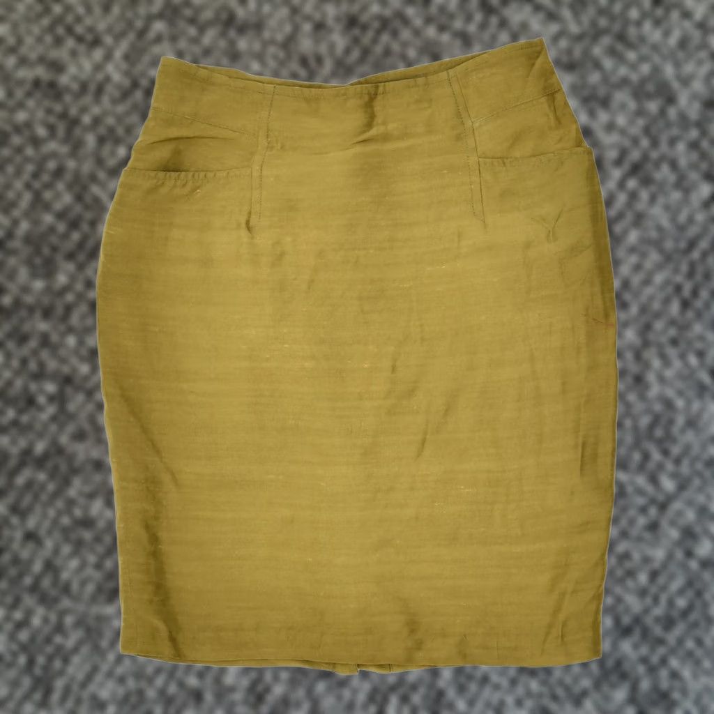 Vintage VINTAGE ANTONIO CACCIO Womens Pencil Skirt Small Green Polyester UK 8 Size 28" / US 6 / IT 42 - 1 Thumbnail
