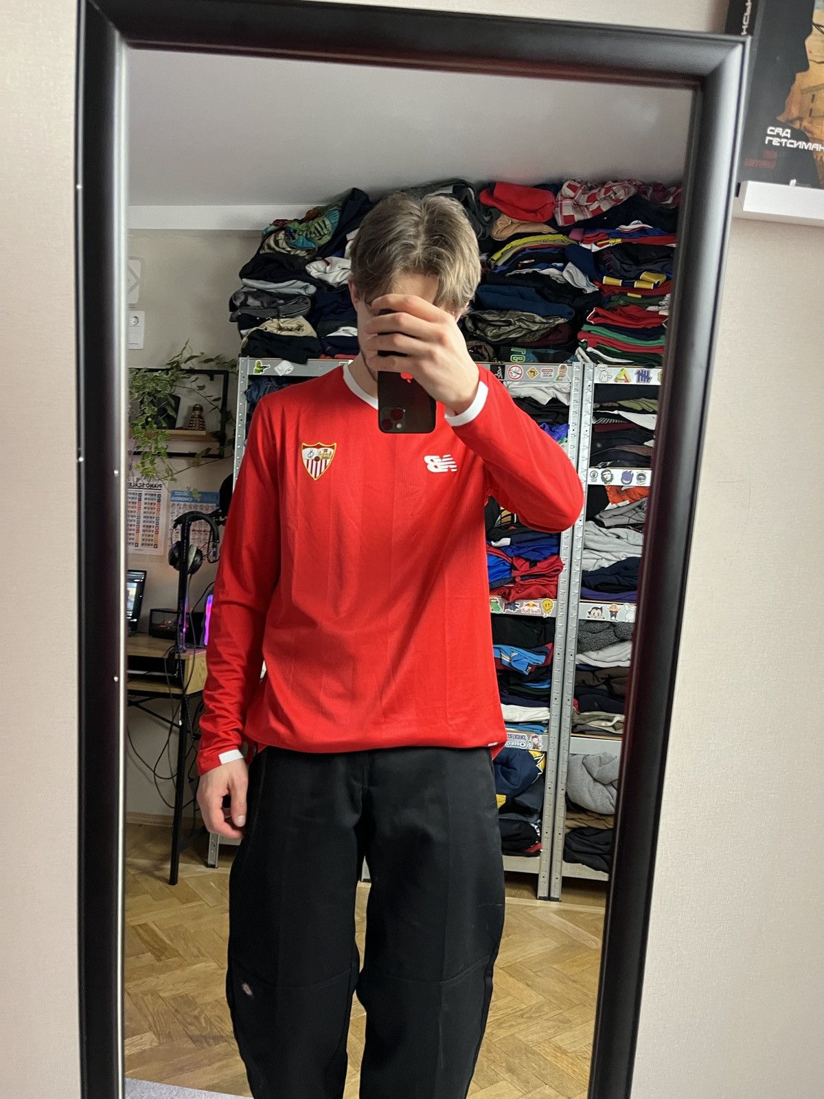 New Balance Sevilla FC 2017 New Balance Longsleeve Shirt Soccer Jersey Size US XL / EU 56 / 4 - 2 Thumbnail