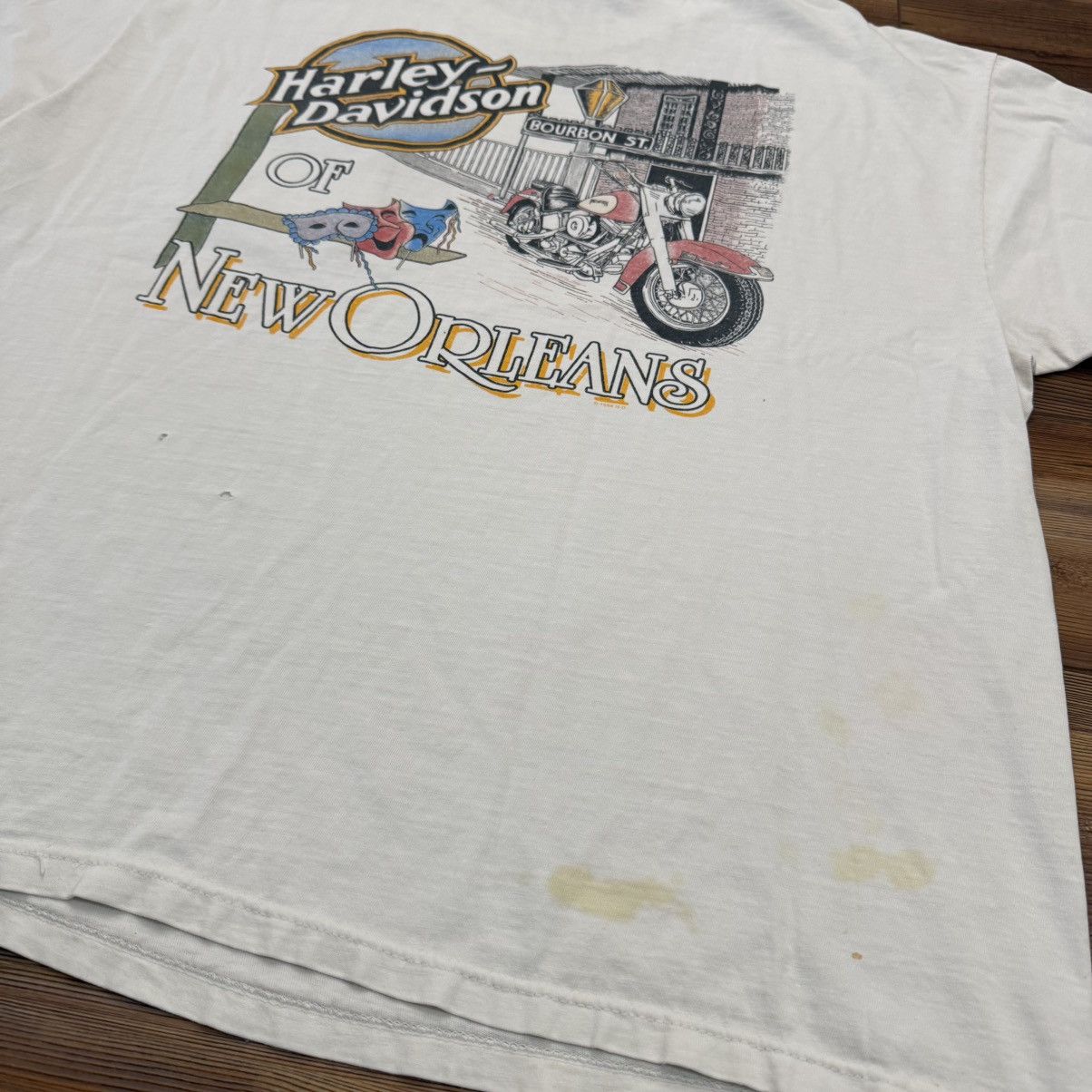 Harley Davidson Vintage White Harley Davidson Flames Eagle Pocket Tee Shirt Size US XL / EU 56 / 4 - 6 Thumbnail