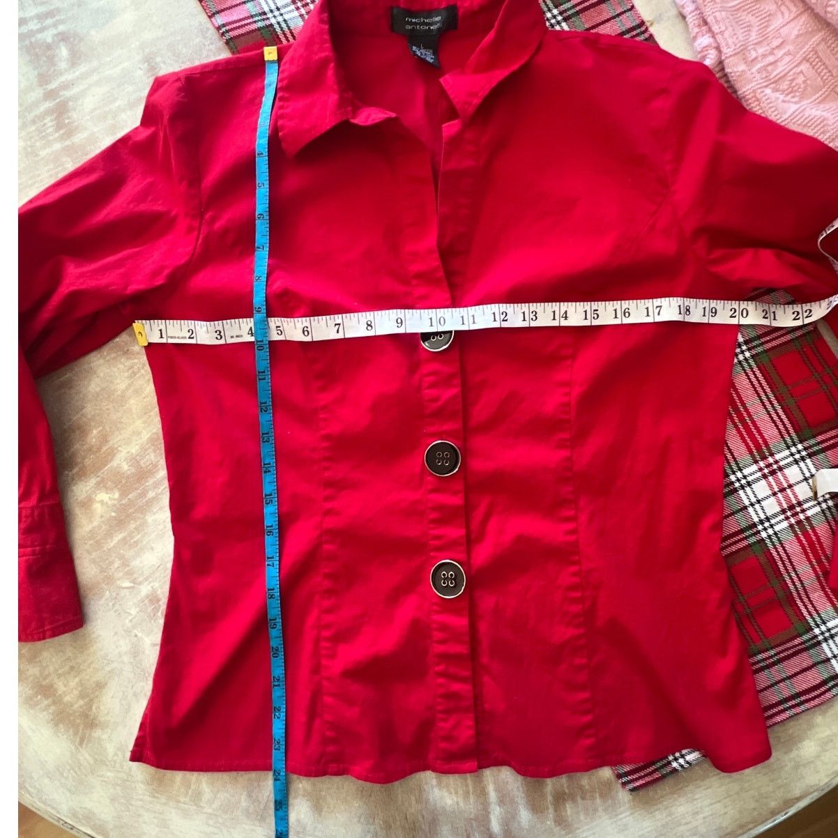 Other Michelle Antonelli Red black button up Christmas shirt large Size L / US 10 / IT 46 - 3 Thumbnail