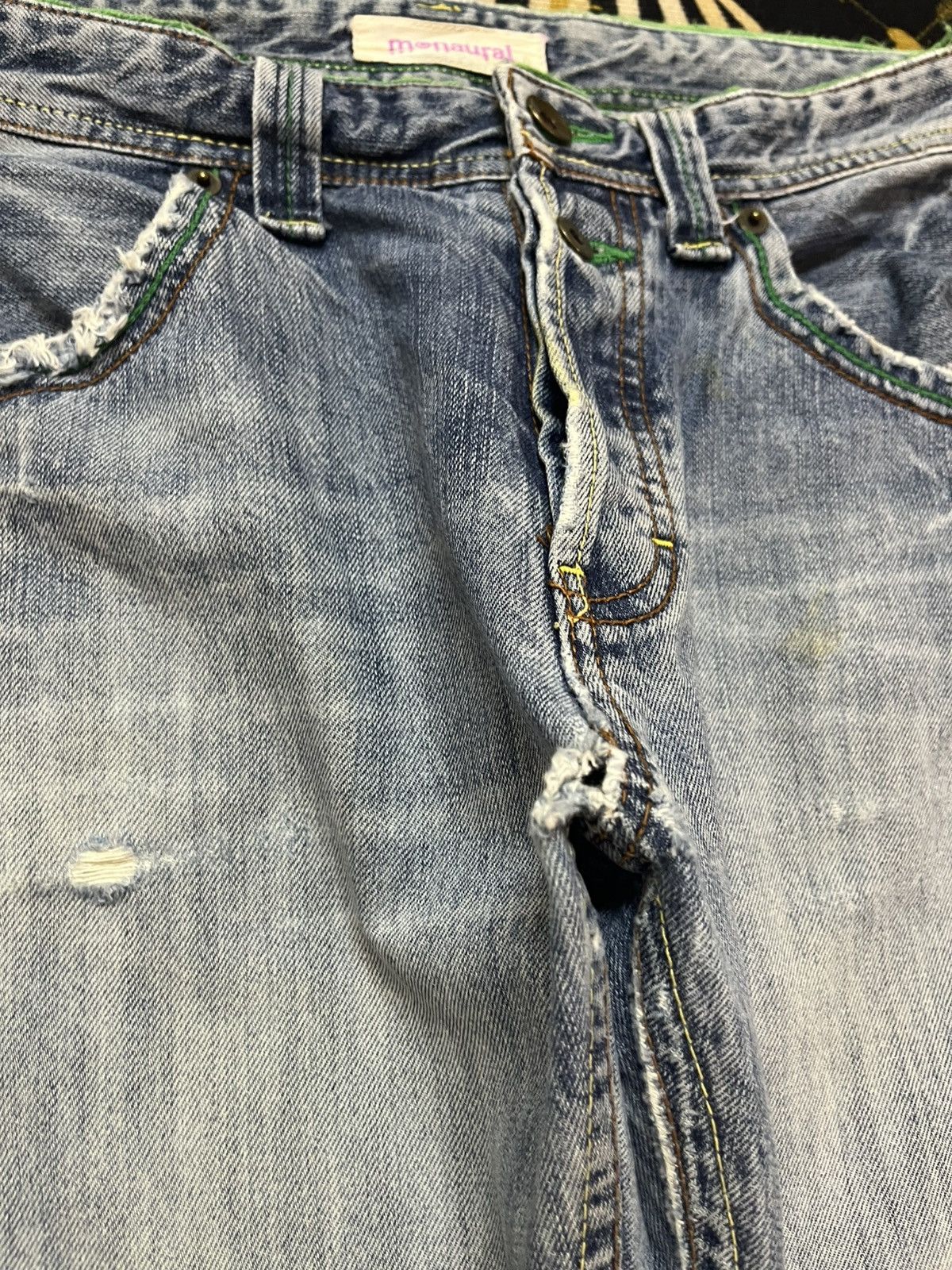 Japanese Brand Vintage Mcnaural Grunge Faded Distressed Denim Size US 30 / EU 46 - 7 Thumbnail