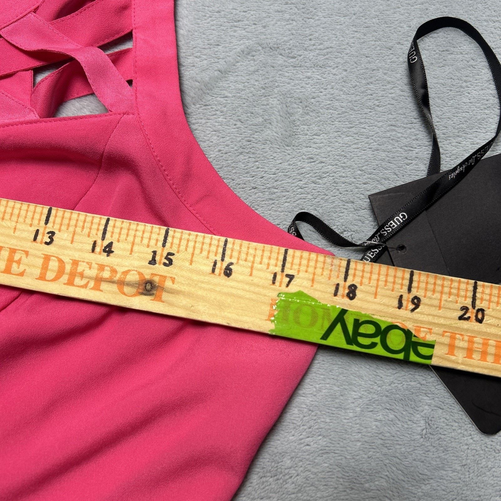 Guess Guess A-Line Dress Sz 8 Hot Pink Back Lace Straps Stretch Size M / US 6-8 / IT 42-44 - 10 Thumbnail