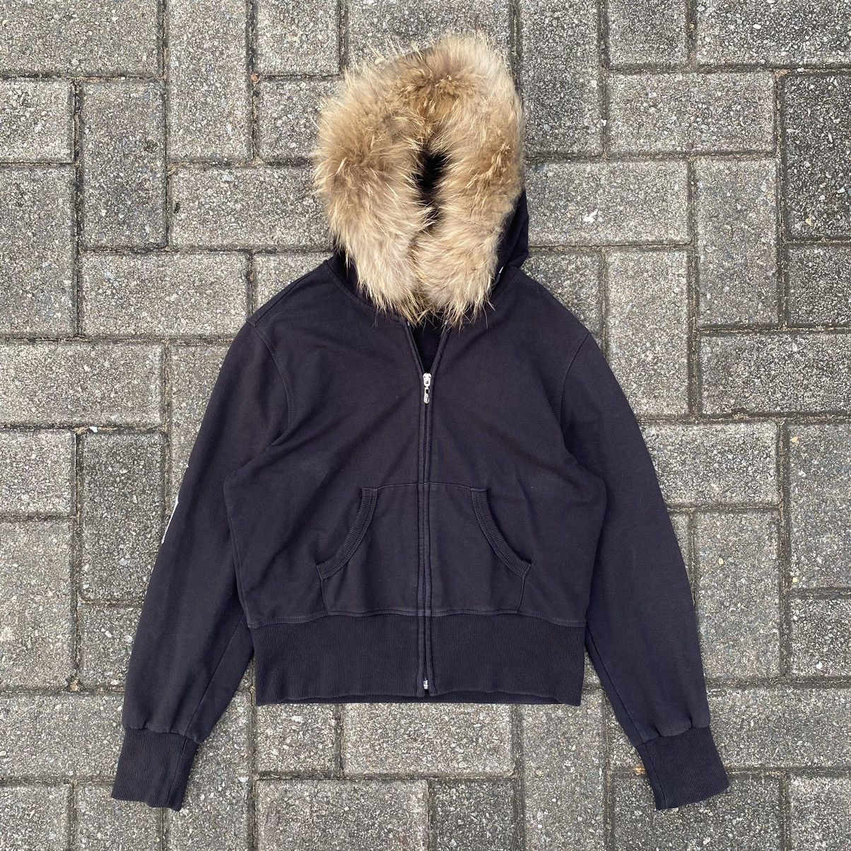 Bebe × Japanese Brand × Vintage Y2K Bebe Bling Logo Goth Glam Rhinestone Fur Hoodie Jacket Size XL / US 12-14 / IT 48-50 - 1 Thumbnail
