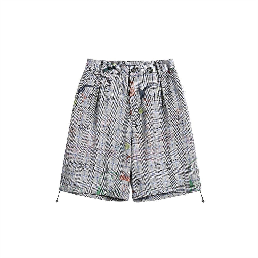 Japanese Brand × Vintage Men's hip-hop graffiti check casual shorts Size US 32 / EU 48 - 1 Thumbnail