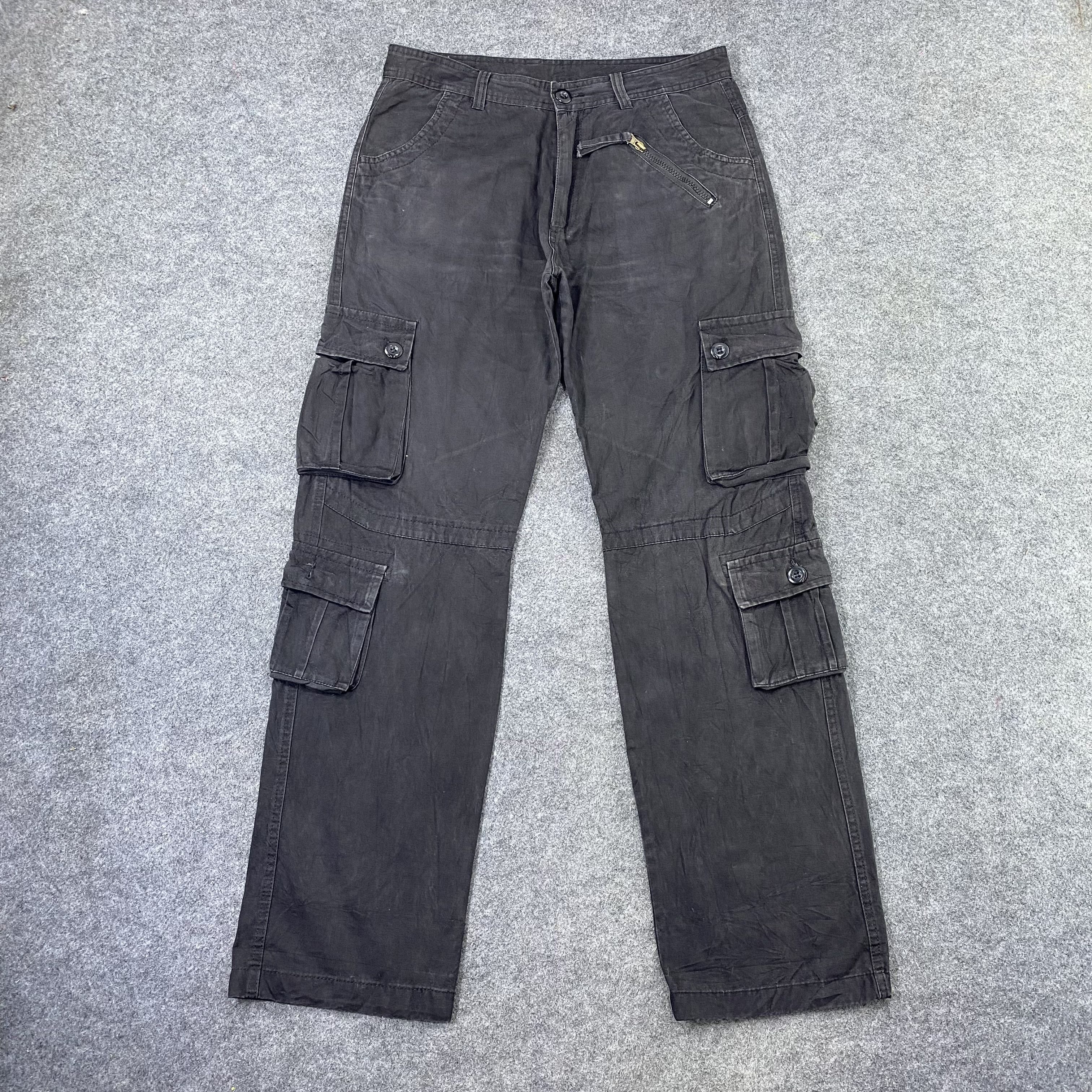 Cargo Black pants Multipocket -C010