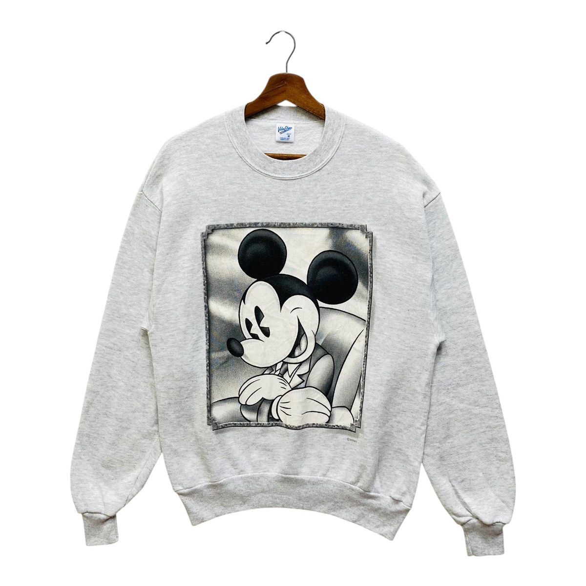 Mickey Mouse Vintage 90s Velva Sheen Mickey Mouse Sweatshirt Grey Adult M Size M / US 6-8 / IT 42-44 - 1 Thumbnail