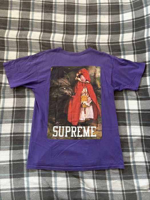 Supreme red outlet riding hood tee