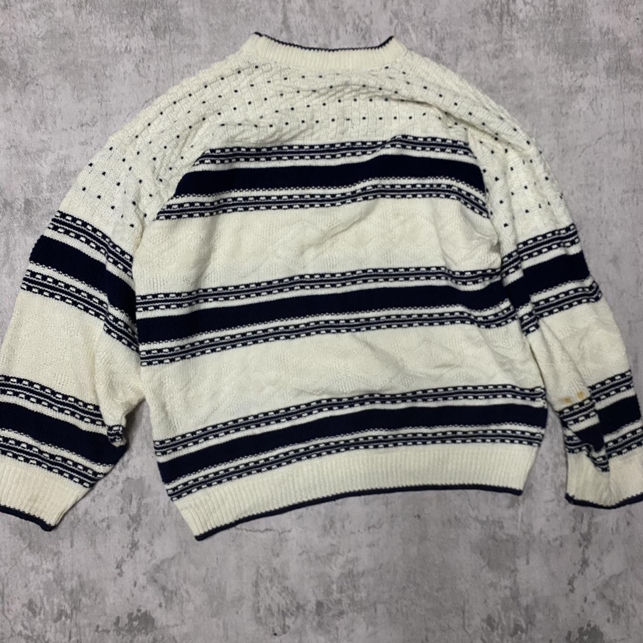Other Cream and navy blue vintage 90s knit sweater knit #retro Size US M / EU 48-50 / 2 - 5 Thumbnail