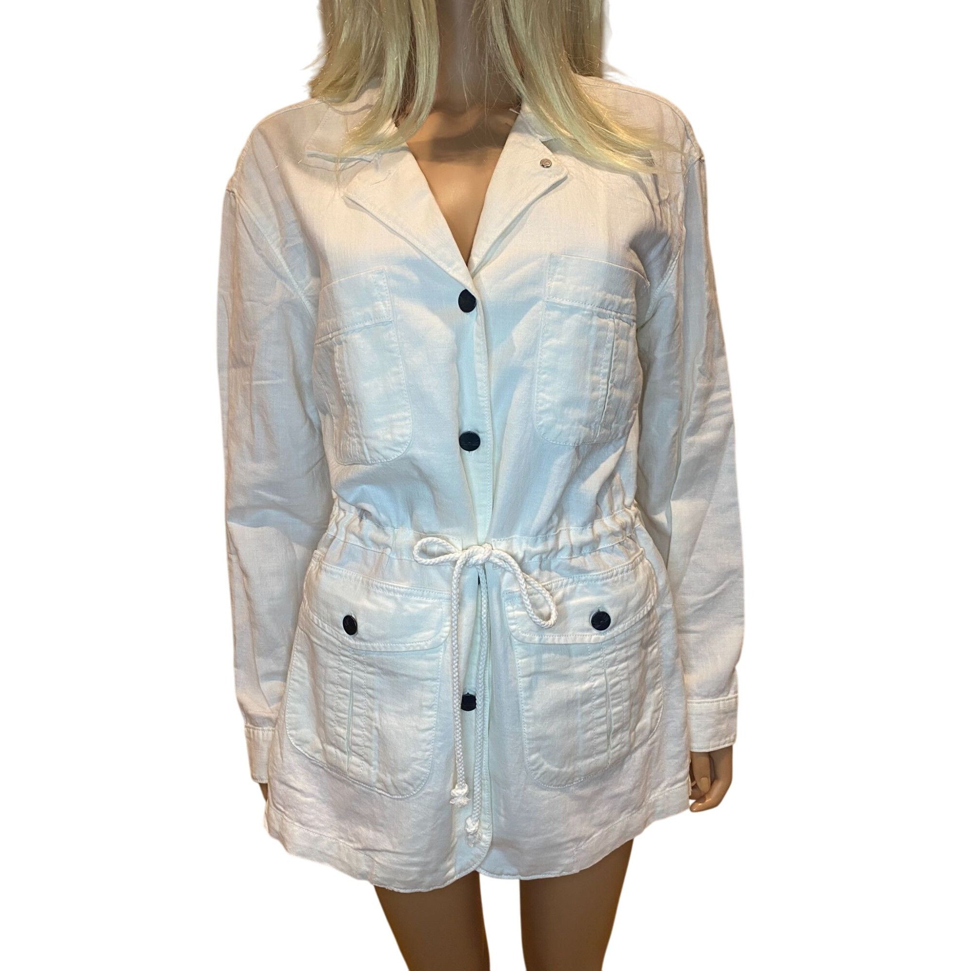 Faherty NWT Faherty $248 Women's Small Larkspur Jacket White Linen B Size S / US 4 / IT 40 - 13 Thumbnail