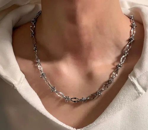Jewelry 605Silver Chain Link Men's Necklace, Modern Men's Jewelry Size ONE SIZE - 2 Thumbnail