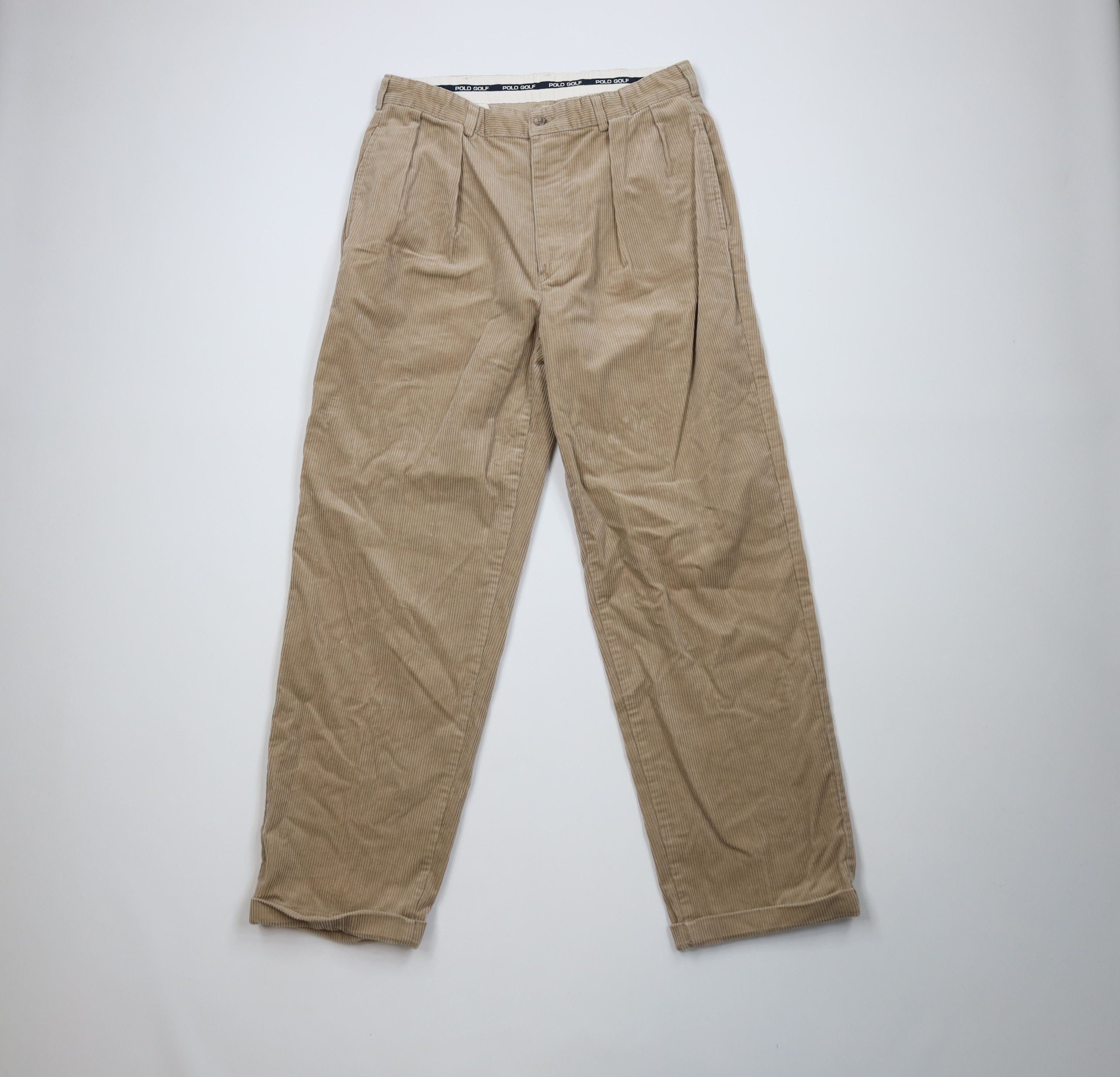 Ralph Lauren Vintage 90s Polo Golf Ralph Lauren Wide Leg Corduroy Pants Size US 32 / EU 48 - 1 Thumbnail