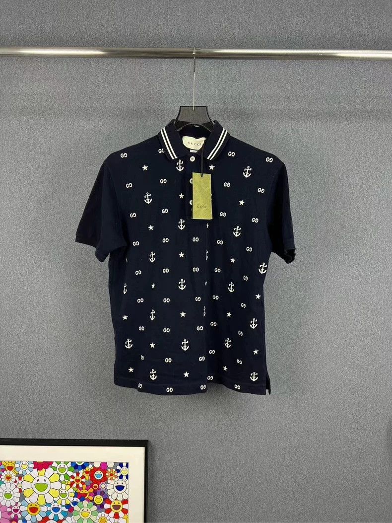 Gucci GUCCI Embroidered Logo Short Sleeve Polo - dmc Size US S / EU 44-46 / 1 - 1 Thumbnail