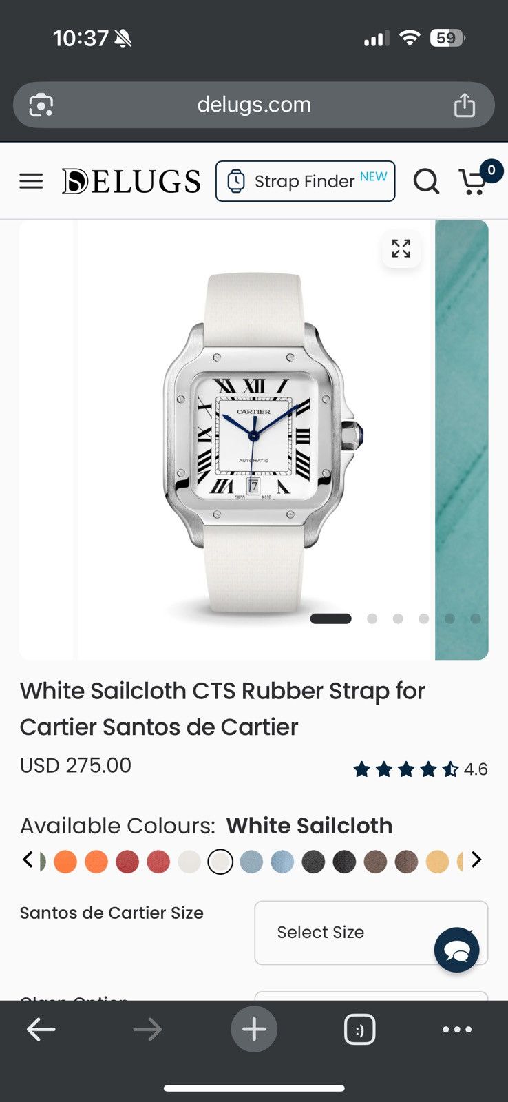 Other Delugs CTS Rubber Strap for Medium Cartier Santos de Cartier Size ONE SIZE - 2 Thumbnail
