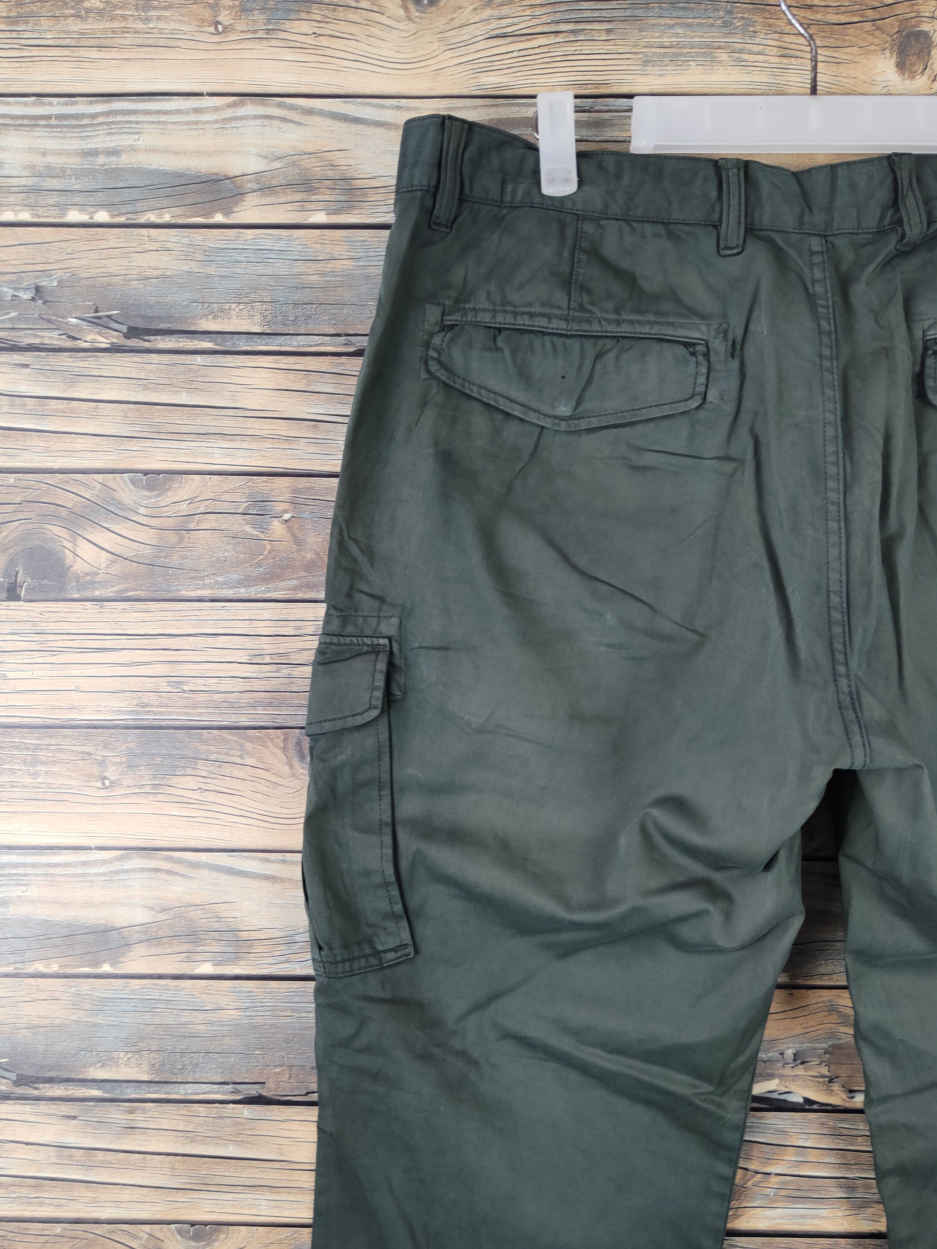 Japanese Brand DLL Uniqlo Green Multipocket Tactical Cargo Pants #239 Size US 35 - 8 Thumbnail