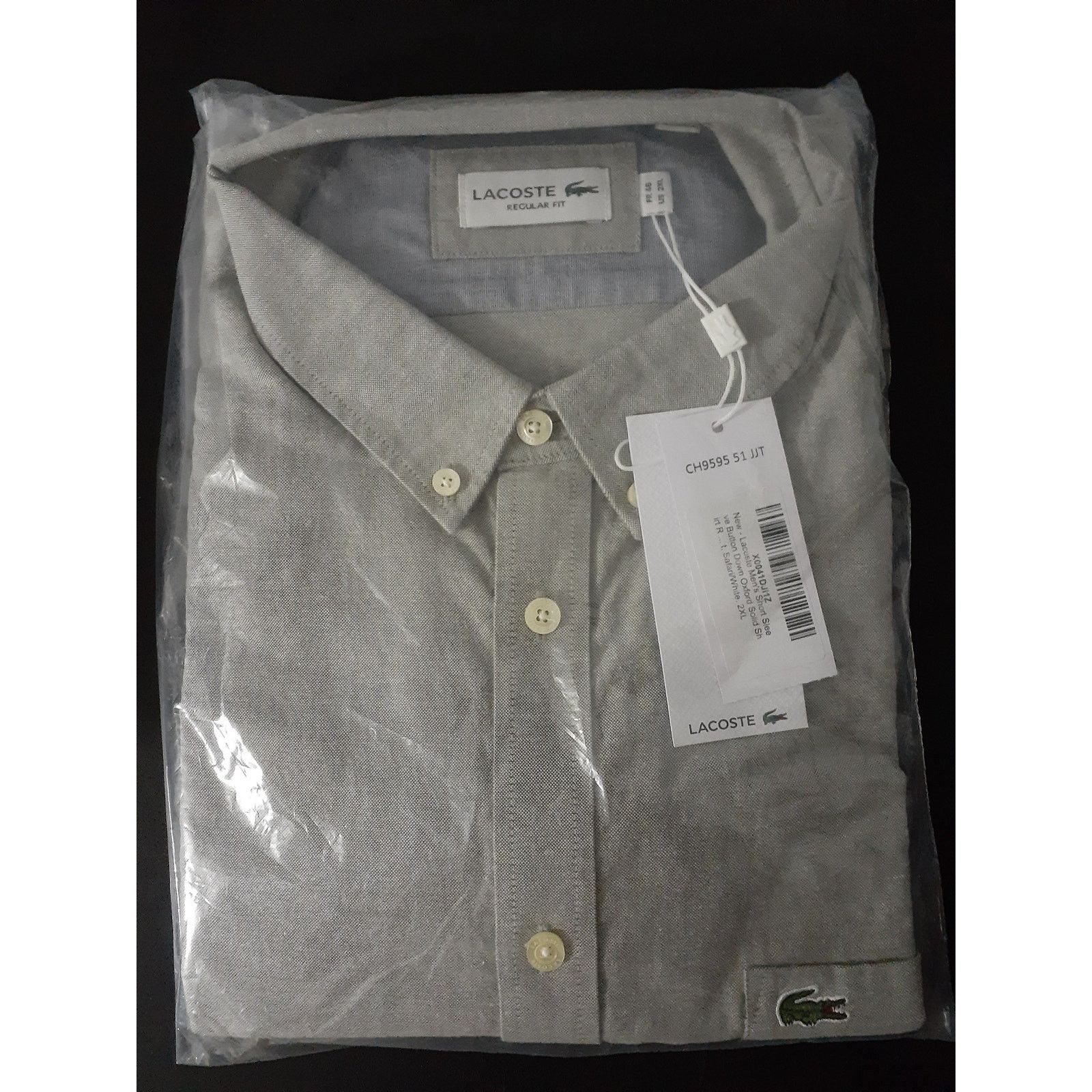 Lacoste Lacoste Mens Short Sleeve Oxford Shirt Regular Fit Shirt 2XL Size US XXL / EU 58 / 5 - 2 Thumbnail