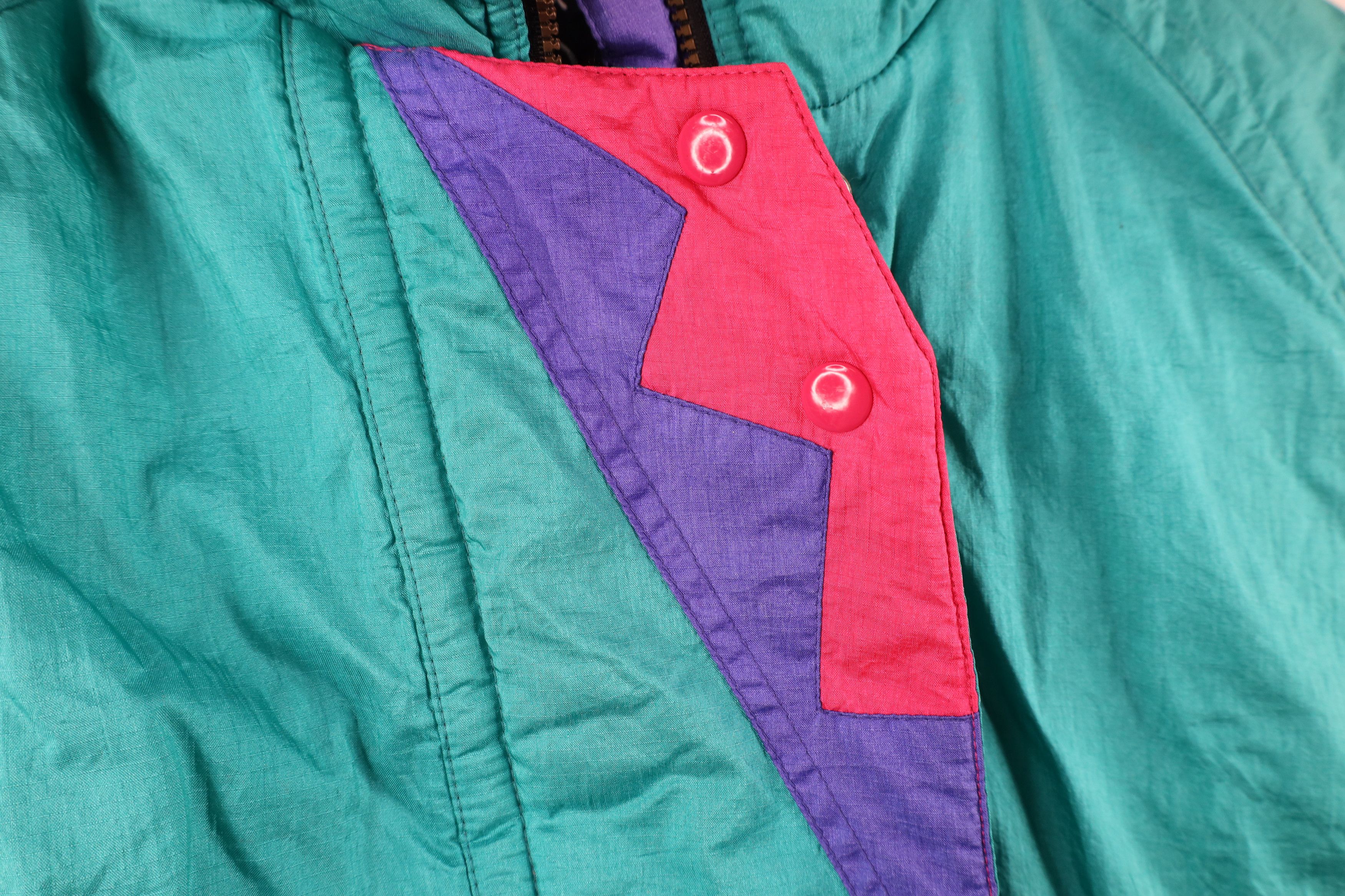 Vintage Vintage 90s Streetwear Block Full Zip Puffer Jacket Skiing Size L / US 10 / IT 46 - 6 Thumbnail