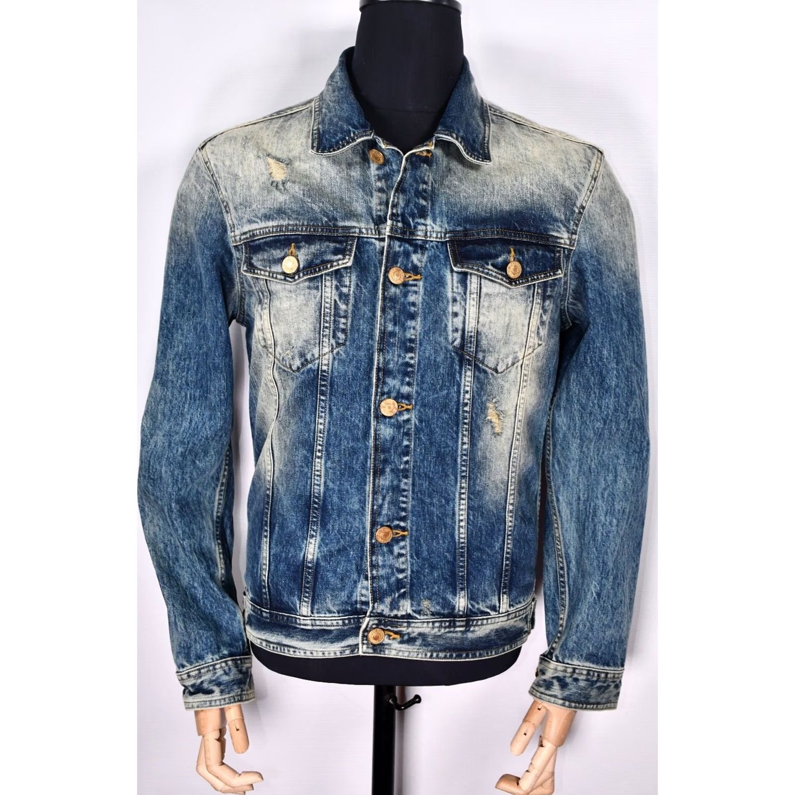 Jack & Jones JACK & JONES Jacket Denim blue L Mens Classic 100% Cotton Casual VINTAGE? Size US 33 - 2 Thumbnail