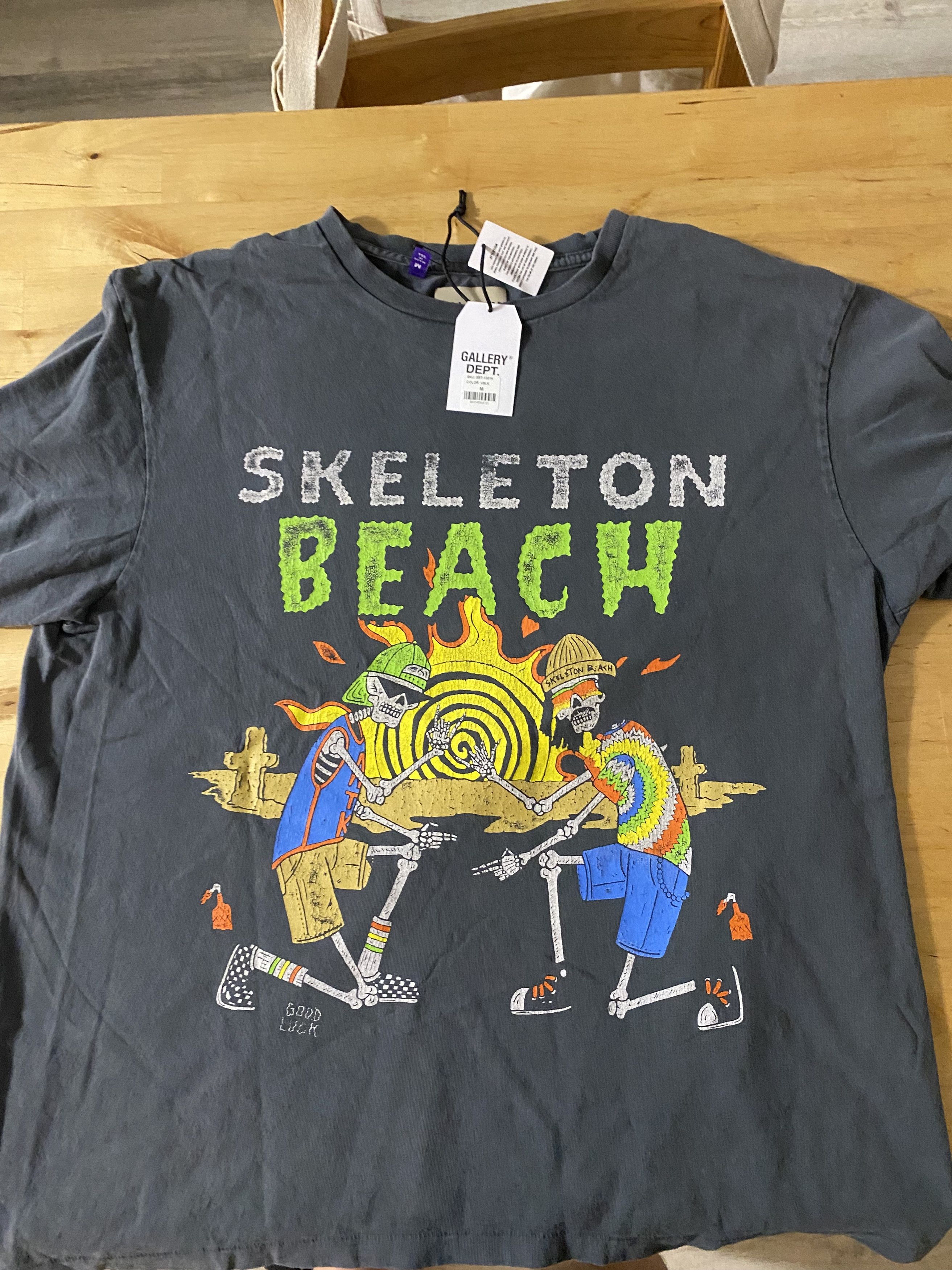 トップス GALLERY DEPT. 10.0 COLLECTION SKELETON GALLERY DEPT. SKELETON BEACH TEE | VINTAGE BLACK