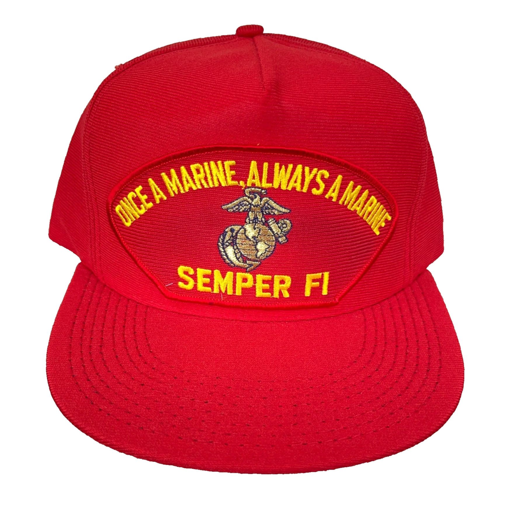 Vintage VINTAGE United States Marine Corps Hat Cap Snapback USA USMC Semper Fi Veteran Red Cotton/Poly Knit Logo Adjustable Snapback Mens 90s Retro USMC Hat Size ONE SIZE - 2 Thumbnail
