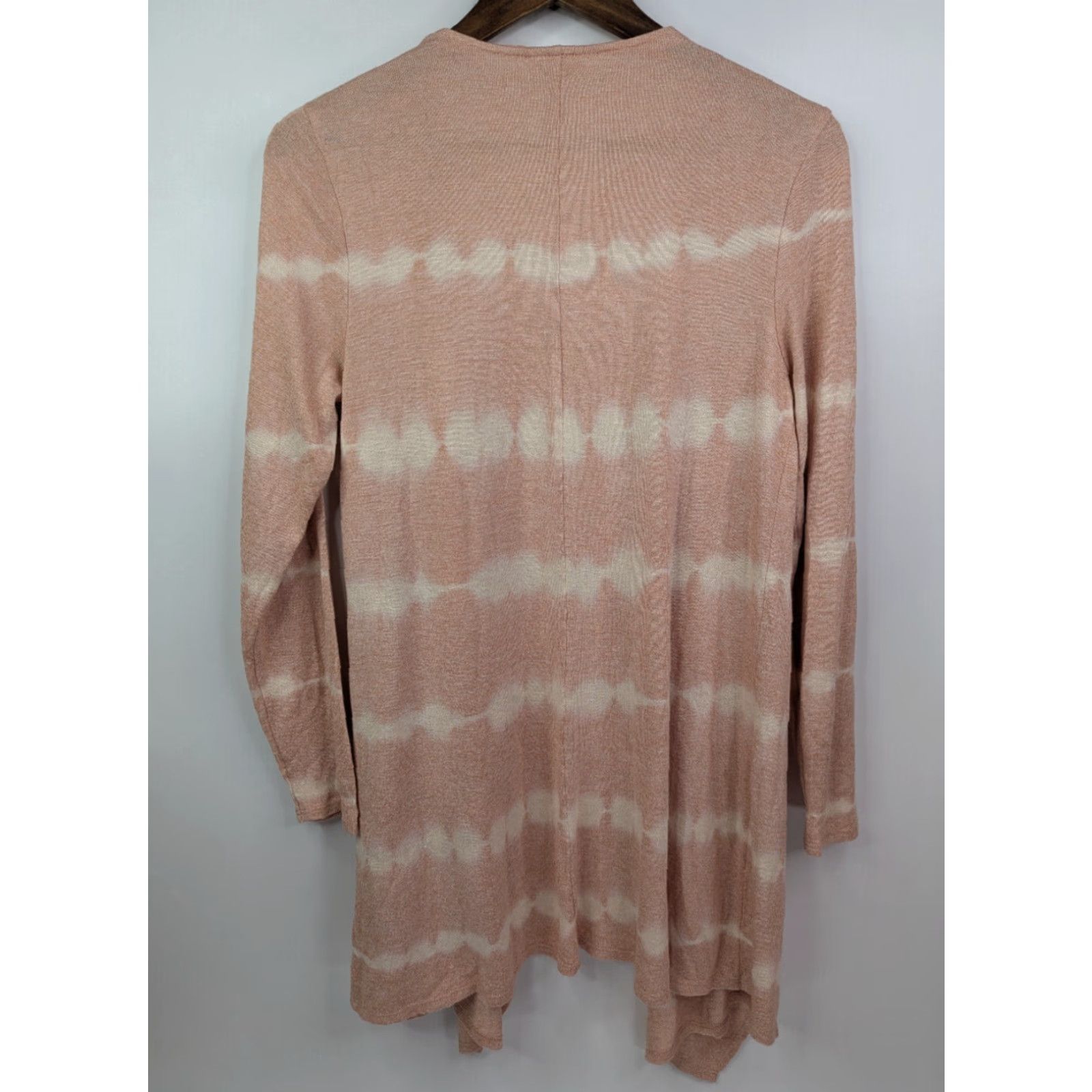 Vintage Knox Rose Cardigan Sweater Open Waterfall Relaxed Fit Tie Dye Pink Beige Size M Womens Knit Swing Casual Size M / US 6-8 / IT 42-44 - 3 Thumbnail