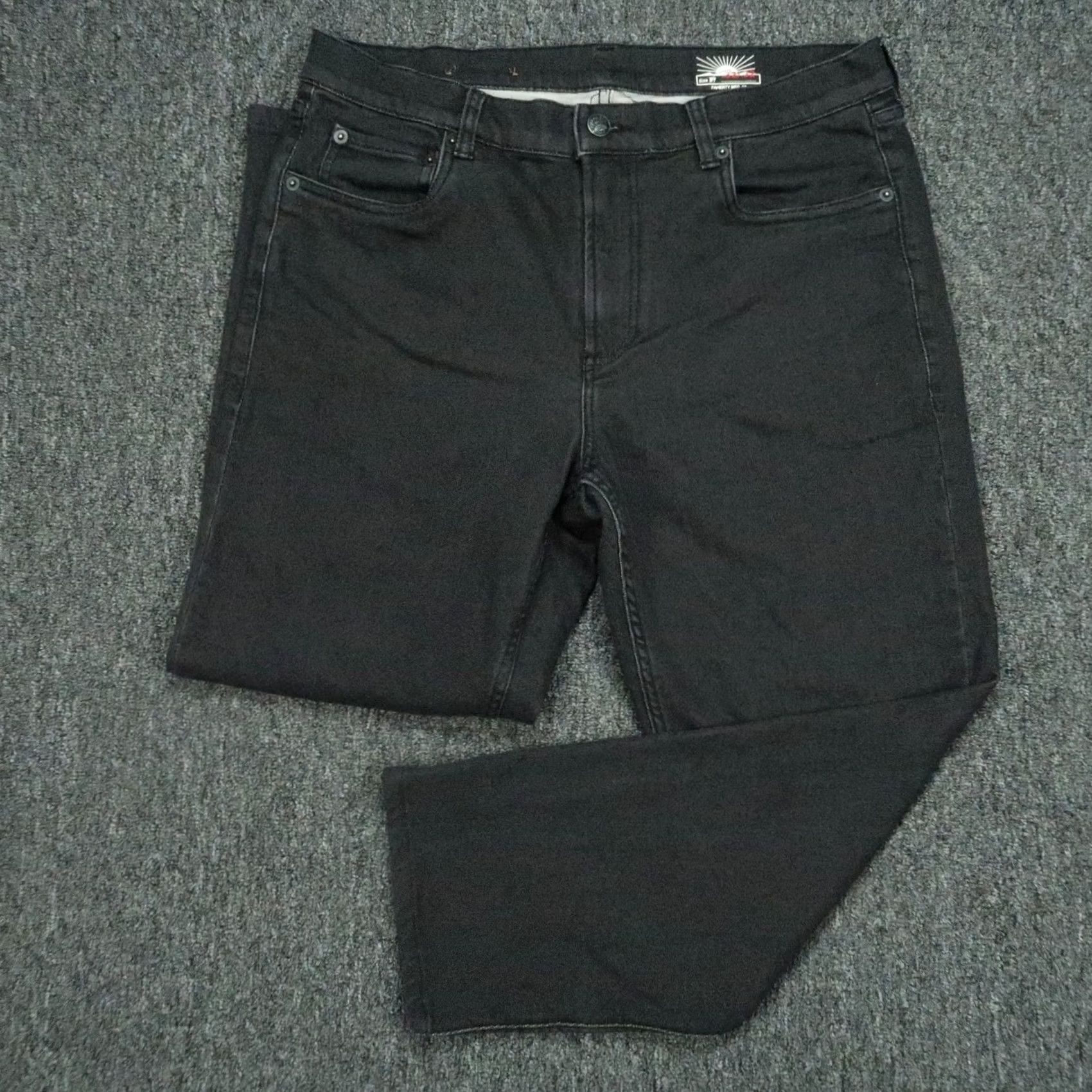Faherty Faherty Pants Mens 32x26 Onyx Black Stretch 5 Pocket Straight Chino Casual Workwear Mens Size US 32 / EU 48 - 2 Thumbnail