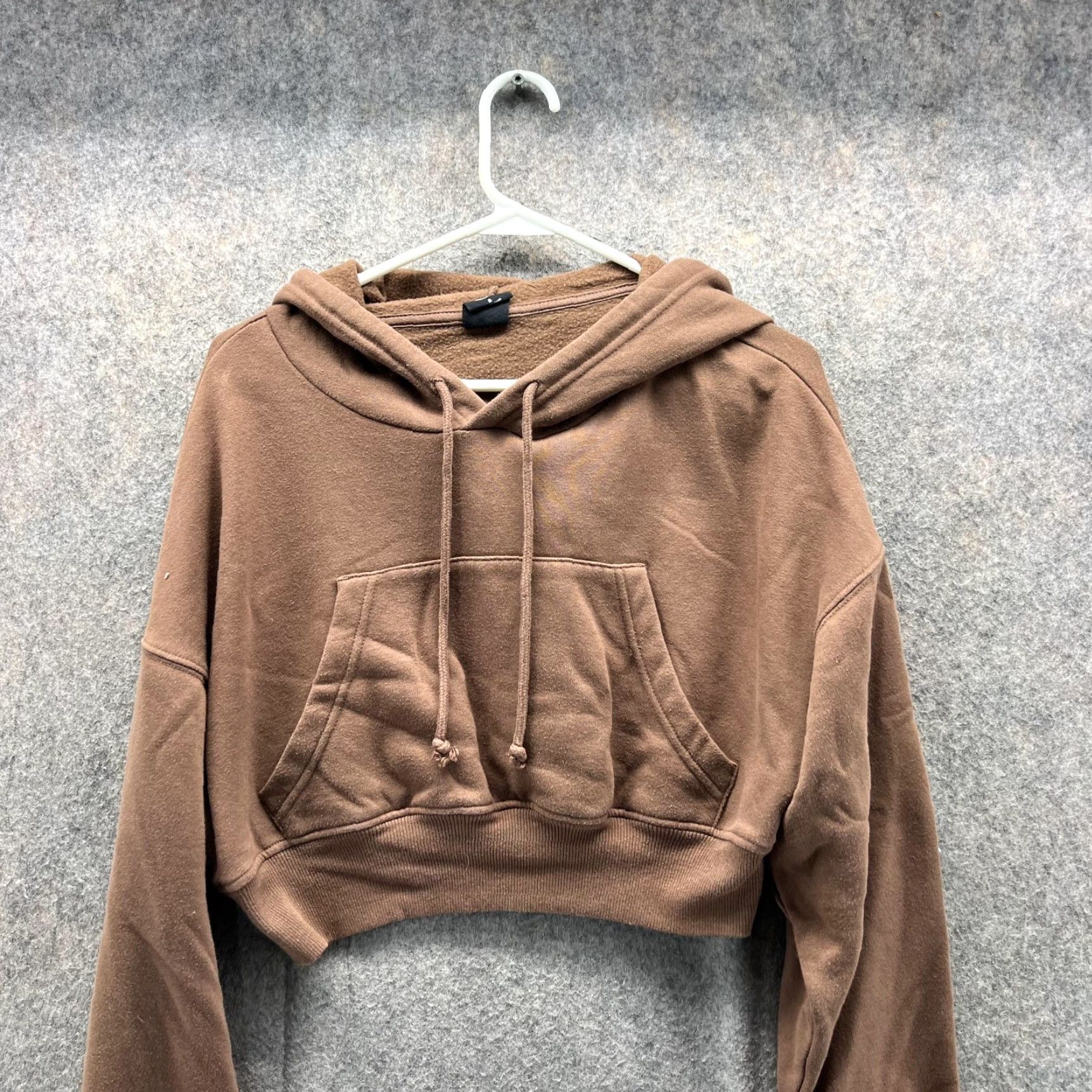 Pacsun Pacsun Sweater Women Small Brown Cropped Hooded Pullover Casual Cotton Logo Long Sleeve, Regular Fit, Fleece, Fall Winter, Women Small Size S / US 4 / IT 40 - 4 Thumbnail