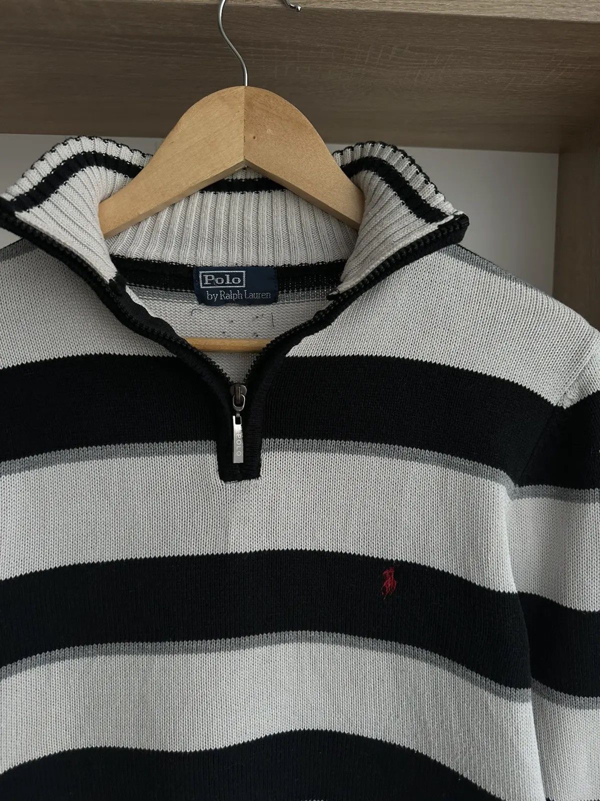 Polo Ralph Lauren × Vintage Vintage PRL Navy Polo Ralph Lauren 1/4 Zip Sweater Size US M / EU 48-50 / 2 - 5 Thumbnail